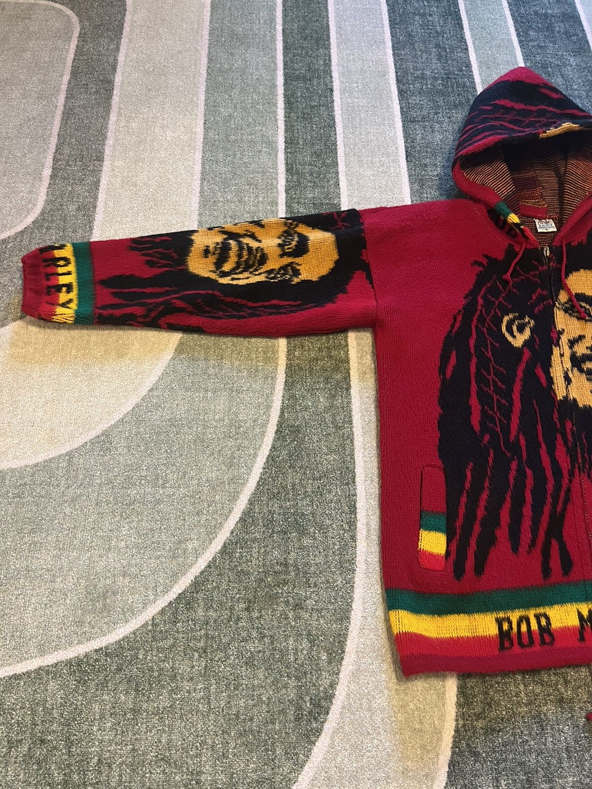 Bob Marley RARE Vintage Bob Marley AOP Zip Up Hoodie Size US XL / EU 56 / 4 - 5 Thumbnail