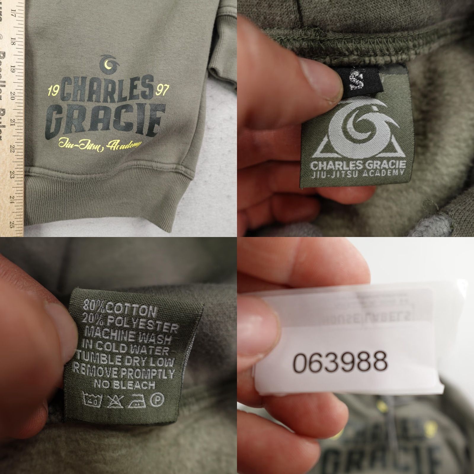 Vintage Charles Gracie Hoodie Mens Small Gray Jiu Jitsu Academy Pullover Sweatshirt BJJ Size US S / EU 44-46 / 1 - 8 Thumbnail