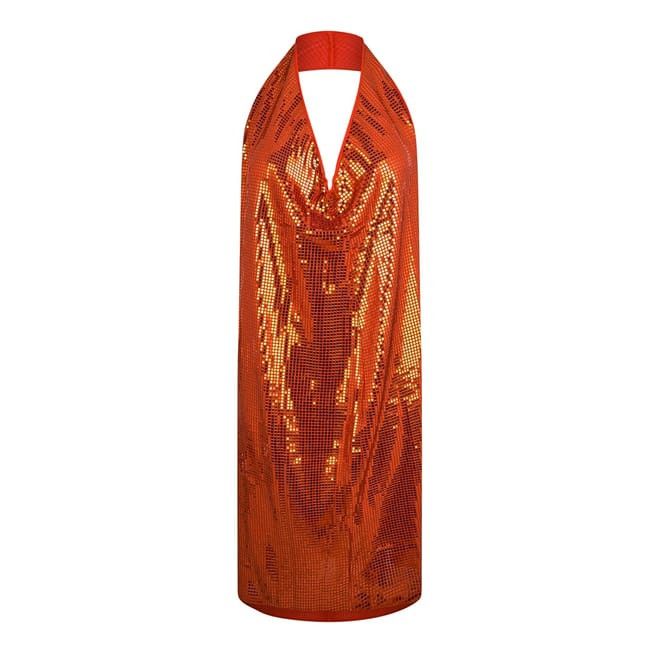 Bottega Veneta Bottega Veneta Halter Neck Midi Slip Dress in Orange Size M / US 6-8 / IT 42-44 - 1 Thumbnail