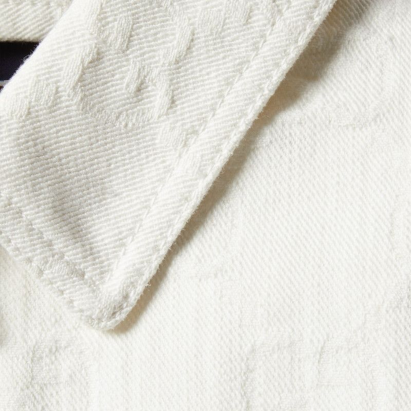 Gucci oc11z1125 GG Jacquard Denim Jacket in White Size L / US 10 / IT 46 - 8 Thumbnail