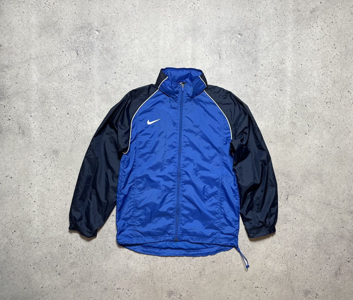 Nike × Vintage Vintage Nylon Blue Nike Swoosh Windbreaker Jacket Y2K Drill Size US S / EU 44-46 / 1 - 1 Thumbnail