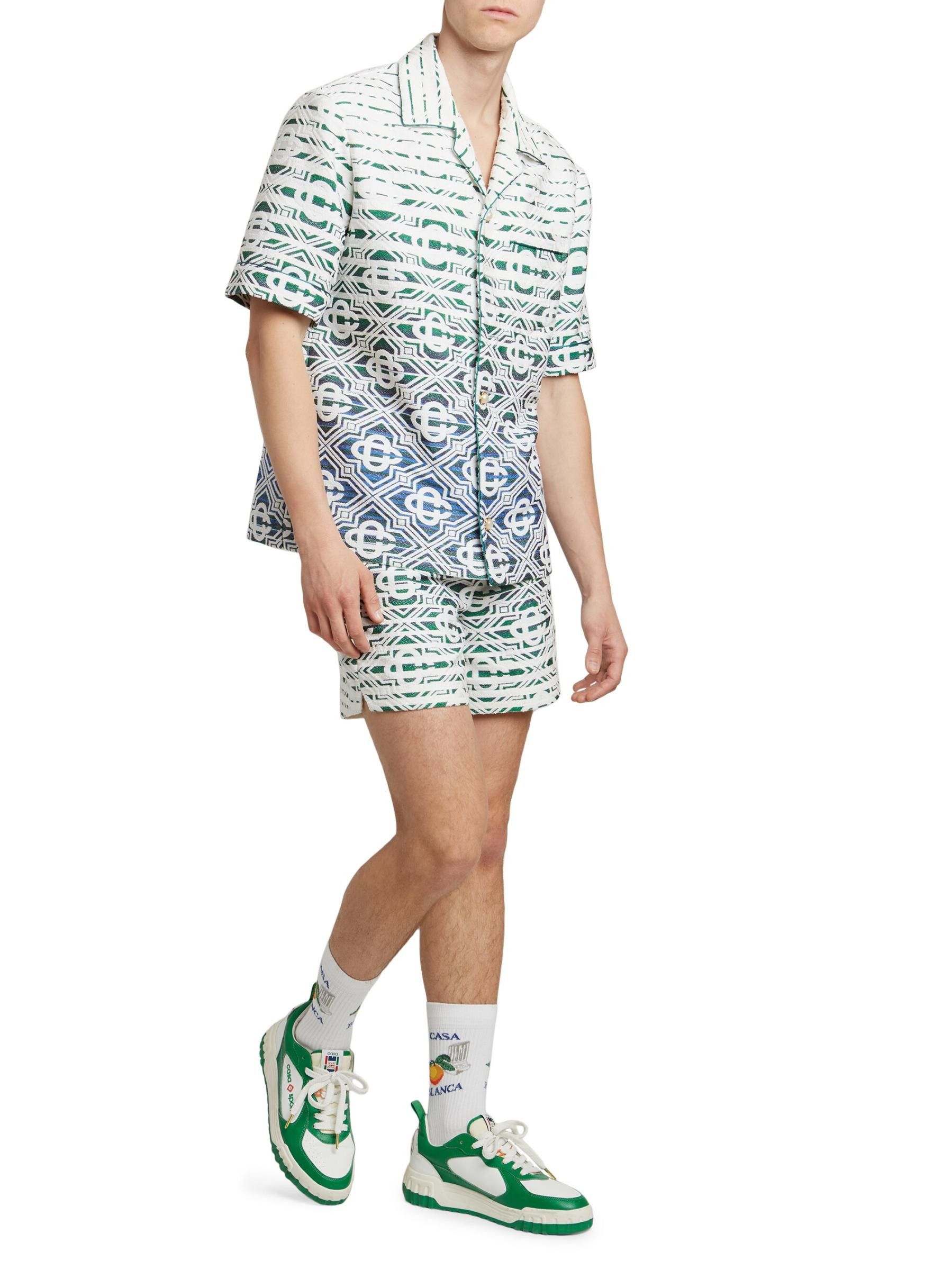 Casablanca os11x0725 Monogrammed Cotton-Blend Shorts in Multicolor Size US 36 / EU 52 - 6 Thumbnail