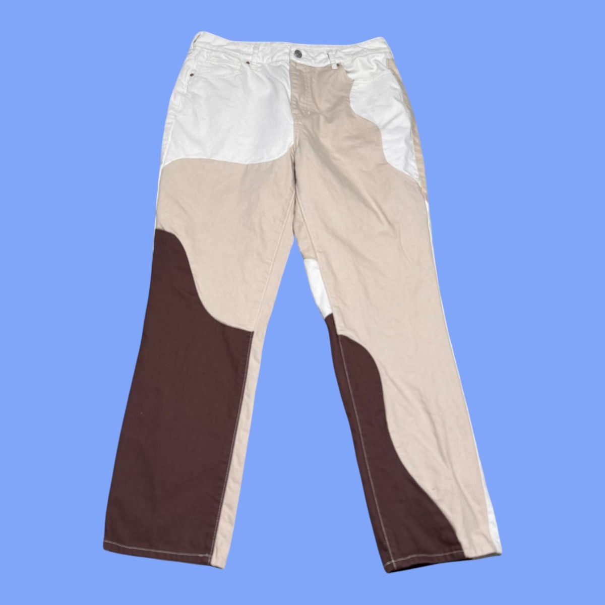 Pacsun PacSun Eco Tan & Brown Paneled Mom Jeans Women’s 30 Size 30" / US 8 / IT 44 - 3 Thumbnail