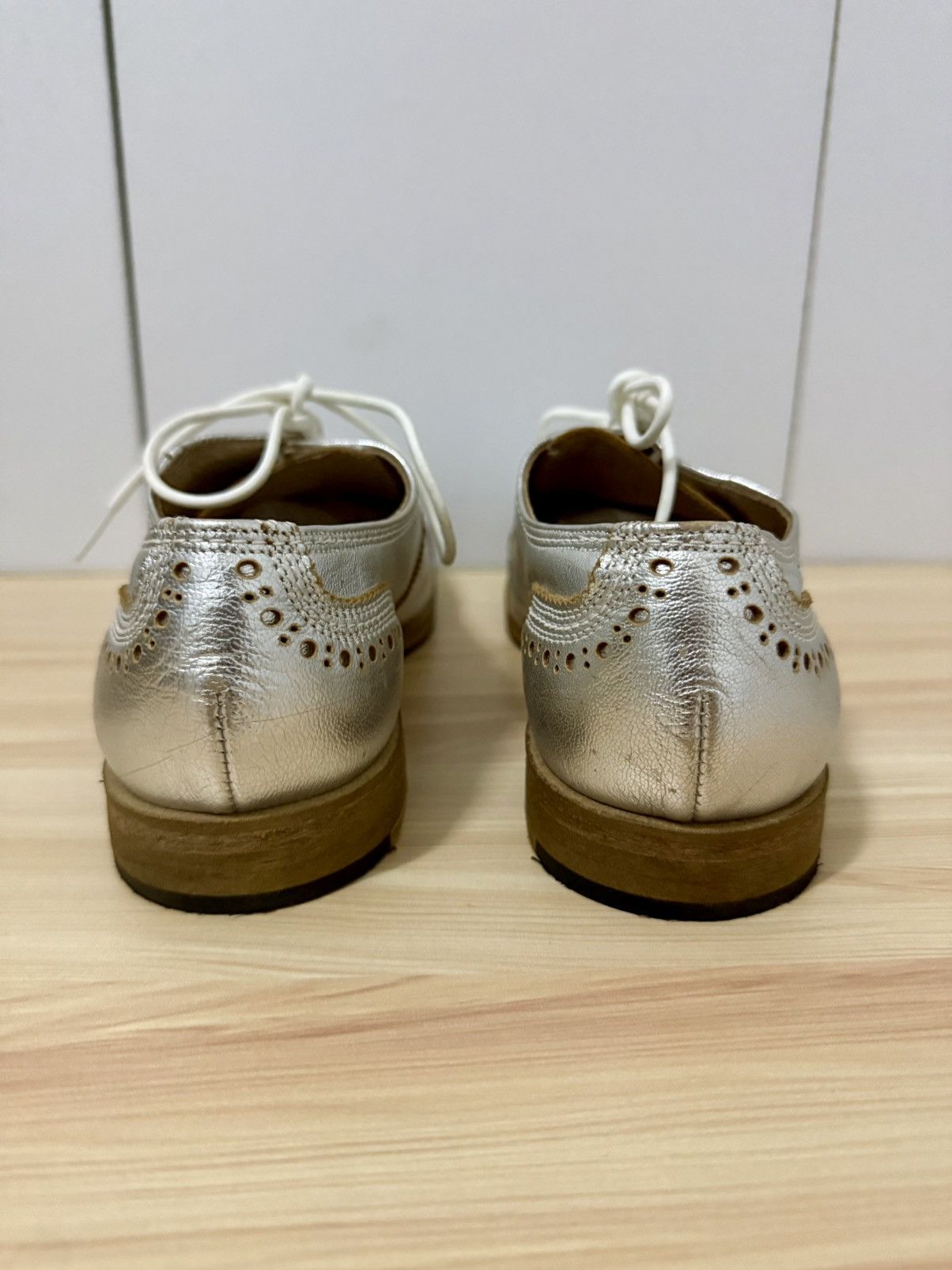 Yohji Yamamoto Kayo Nakamura x Yohji Yamamoto Silver Metallic Brogues shoes Size US 5 / EU 37 - 8 Thumbnail