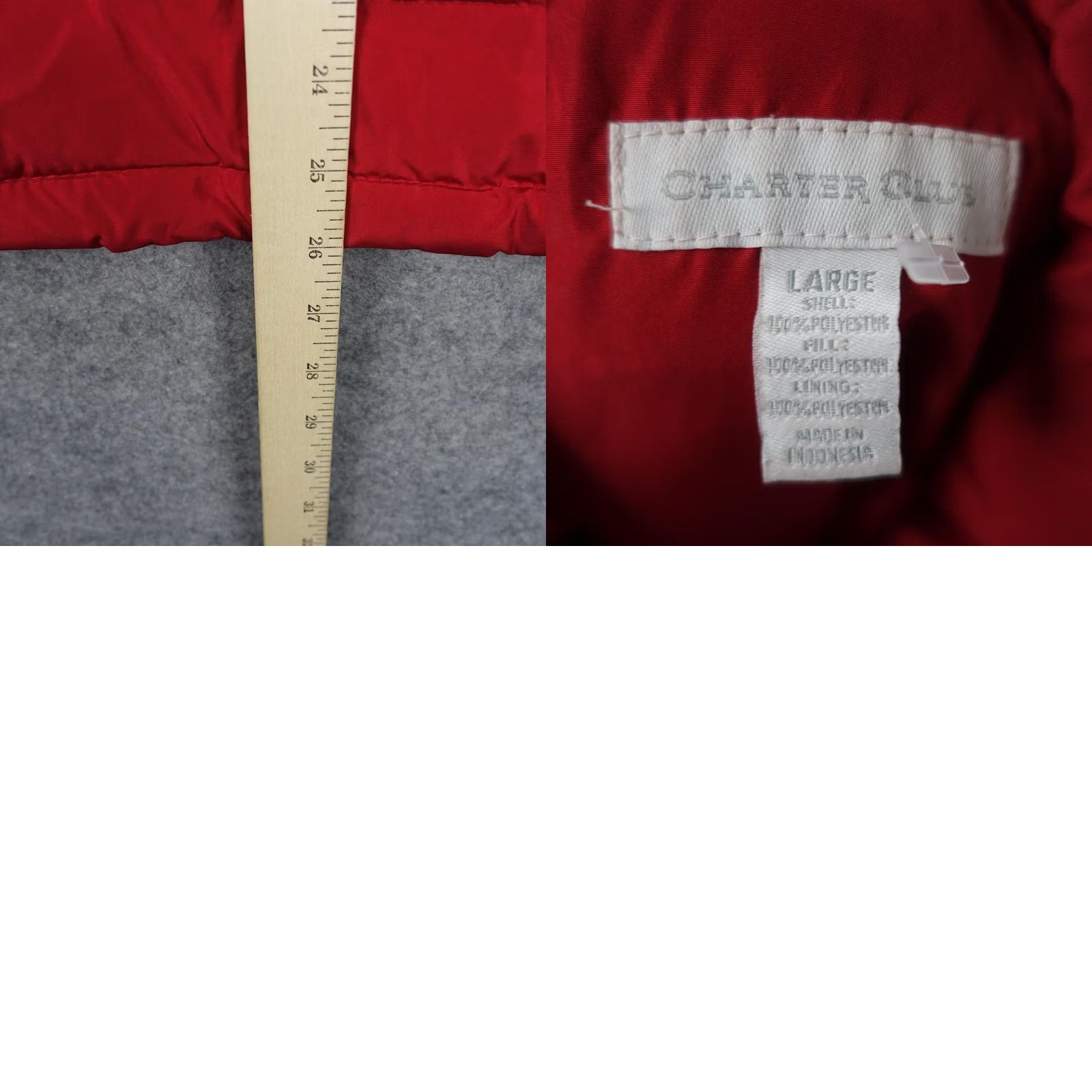 Charter Club Charter Club Vest Womens Large Red Quilted Puffer Full Zip Collared Winter V Day Size L / US 10 / IT 46 - 8 Thumbnail