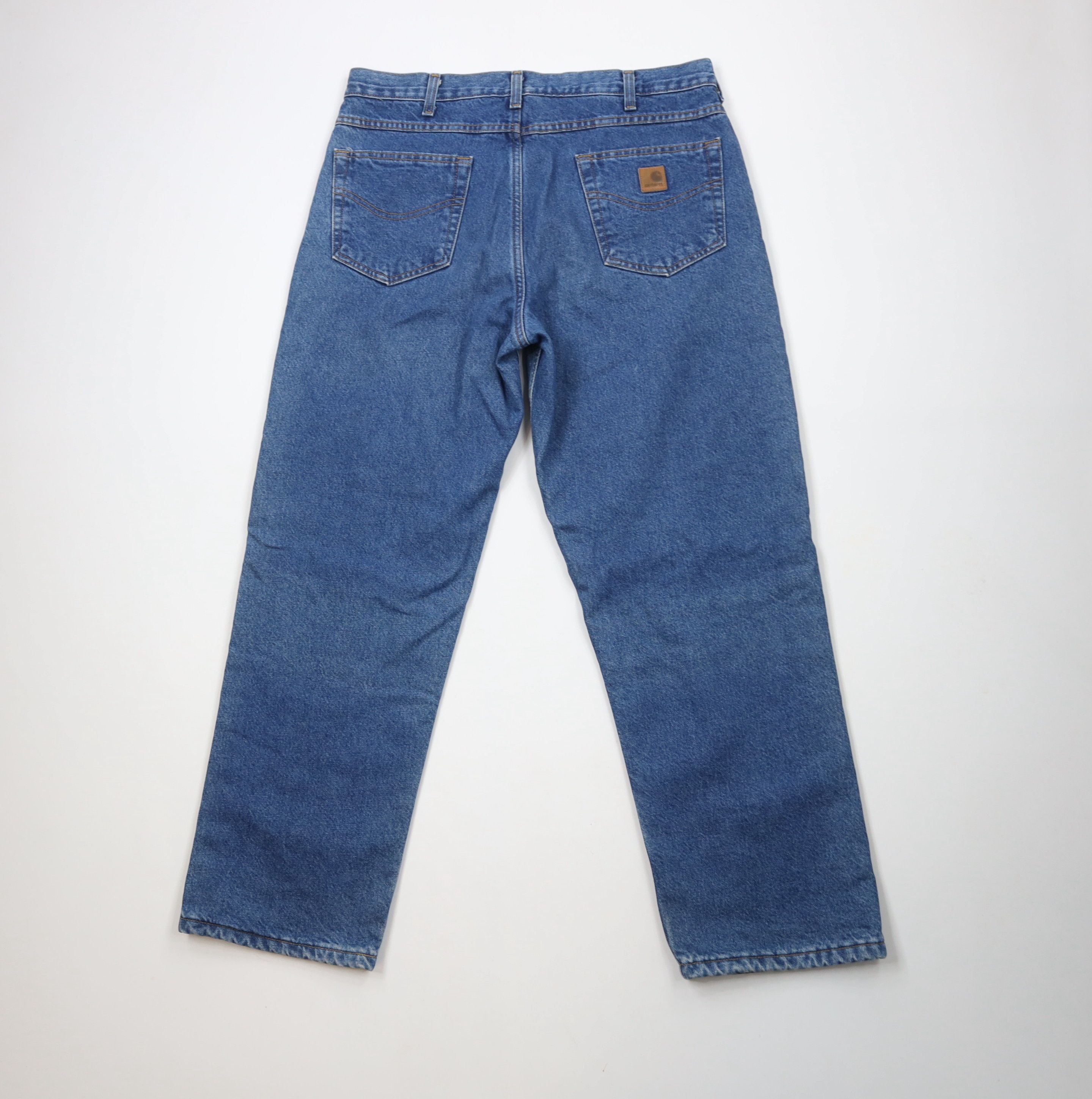 Carhartt × Vintage Vintage Carhartt Fleece Lined Relaxed Fit Denim Jeans Blue Size US 36 / EU 52 - 10 Thumbnail