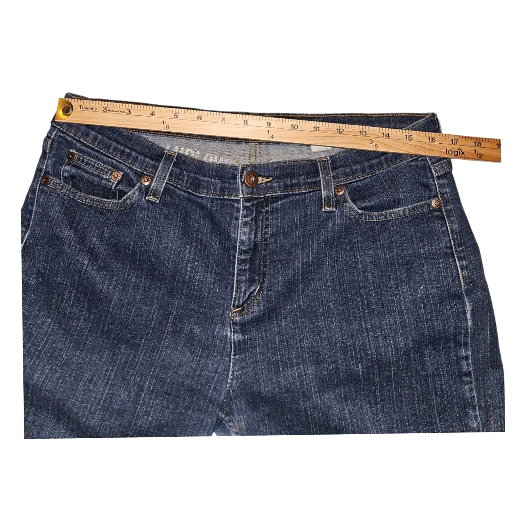 DKNY DKNY Jeans 14R Women Bootcut Denim 5-Pocket Blue Spandex Cotton Mid Rise Regular 30in Inseam Embroidered Button Zip Casual Preppy Hipster Women Size 36" / US 14 / IT 50 - 4 Thumbnail