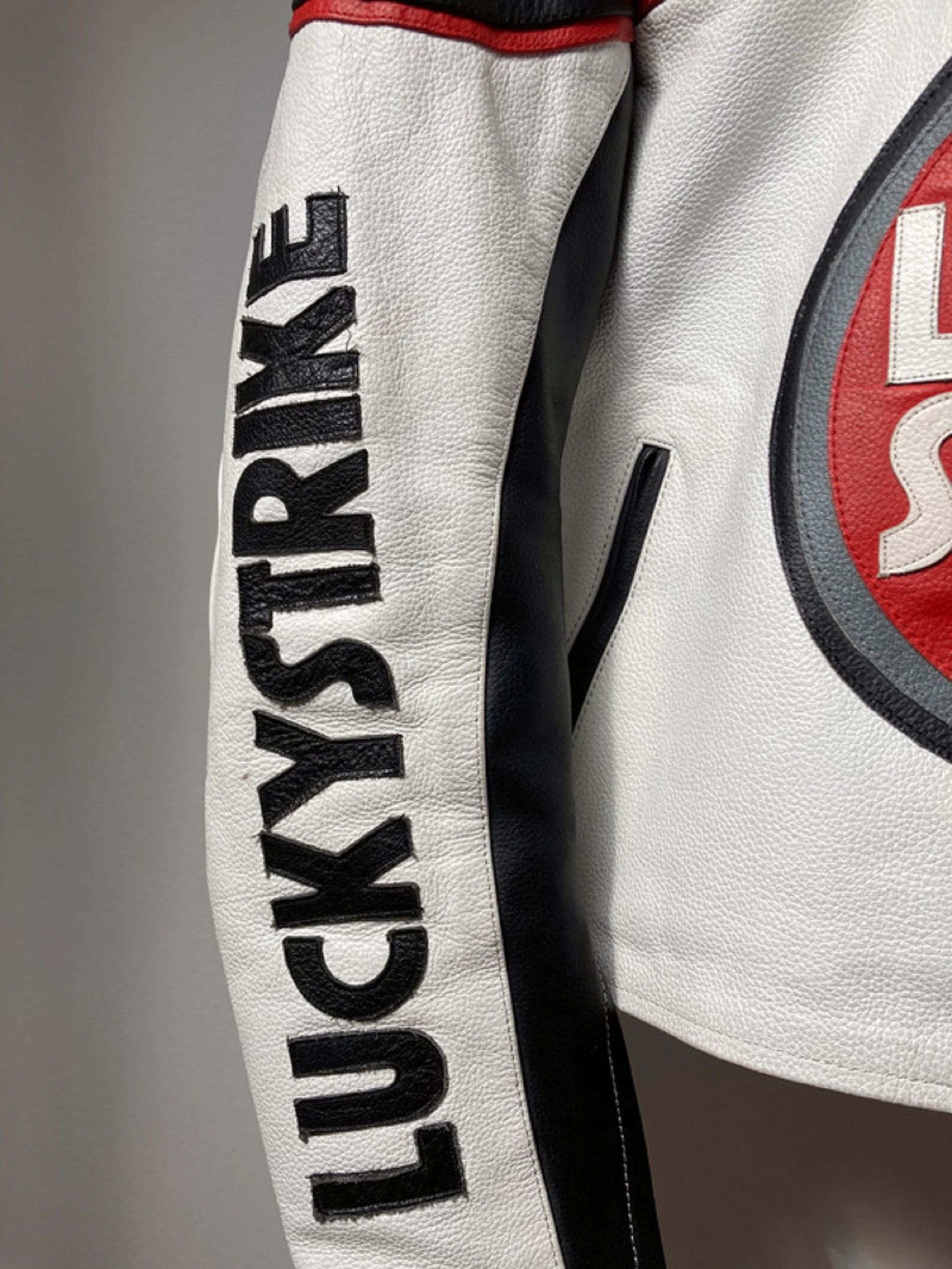 Vintage Lucky Strike Leather Jacket Racing Vintage Size XXL / US 16-18 / IT 52-54 - 5 Thumbnail