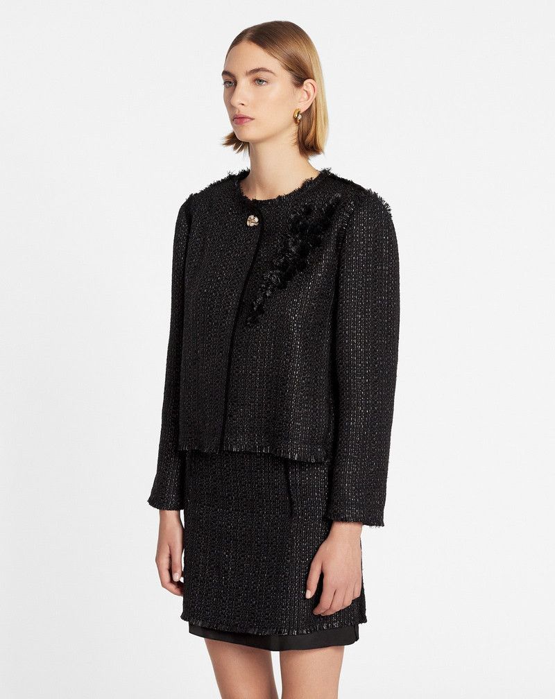 Lanvin o1y0326 Jacket in Black Size M / US 6-8 / IT 42-44 - 3 Thumbnail
