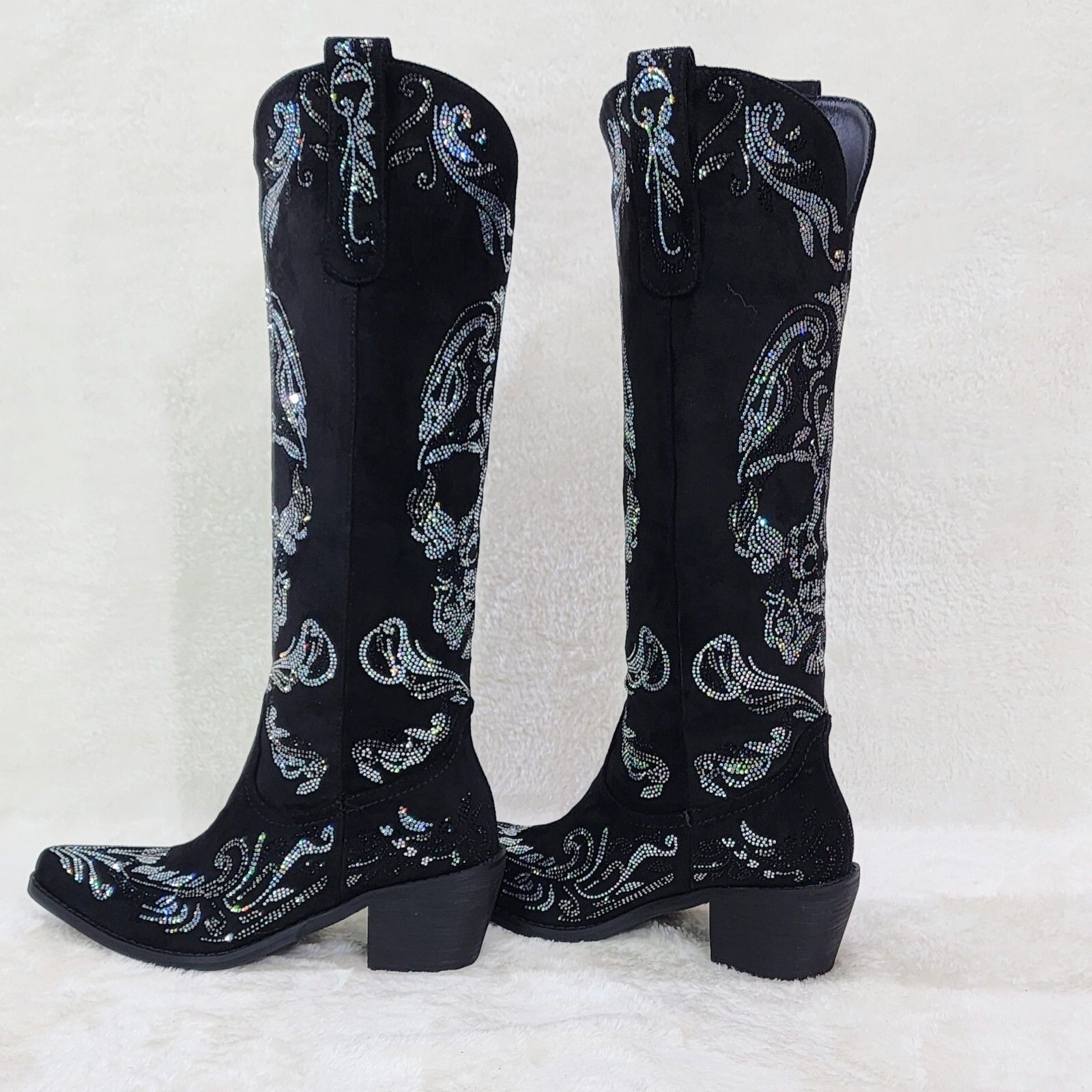 Other MUERTO Country Western Cowgirl Boots Sparkling Iridescent Rh Size US 7.5 / IT 37.5 - 5 Thumbnail