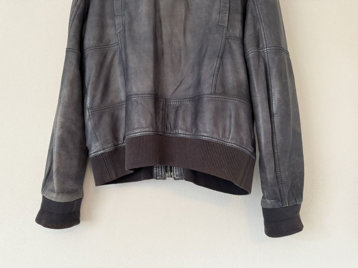 Dolce & Gabbana D&G Distressed Grey Lamb Leather Bomber Jacket Size US L / EU 52-54 / 3 - 8 Thumbnail