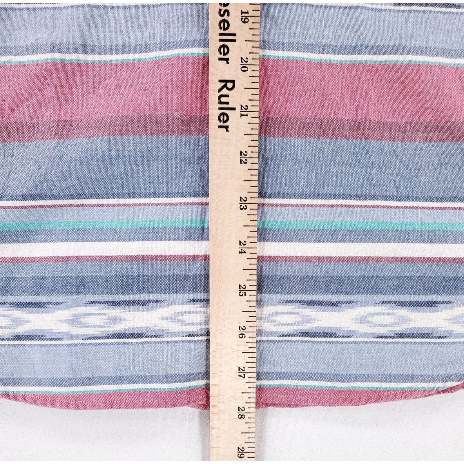 Faherty Faherty Button Down Shirt Short Sleeve Striped Southwest Multicolor Mens M Blue Pink Button-Down Shirt M Mens Size US M / EU 48-50 / 2 - 5 Thumbnail