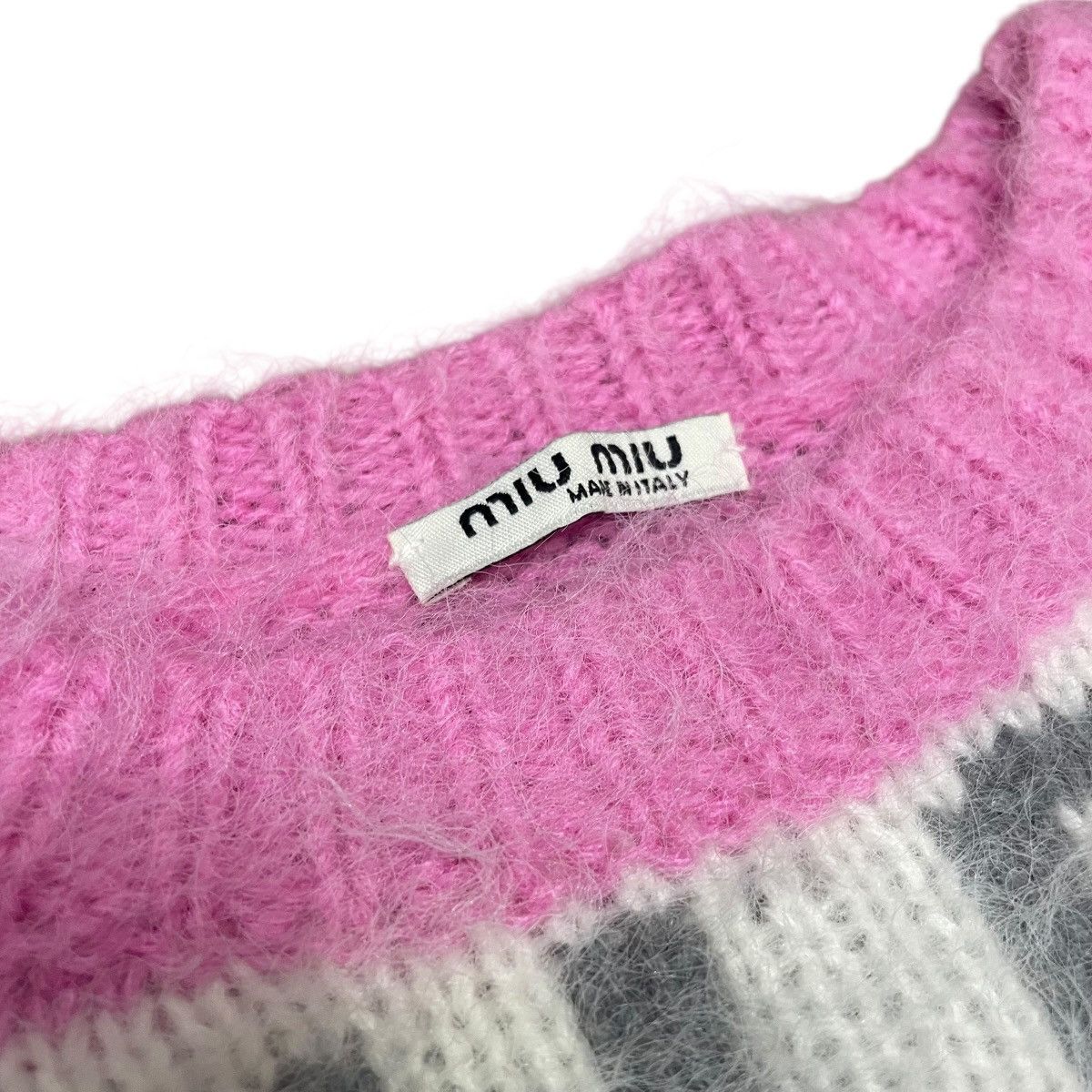Miu Miu Miu Miu Logo Mohair Crop Knit Sweater Size XS / US 0-2 / IT 36-38 - 3 Thumbnail