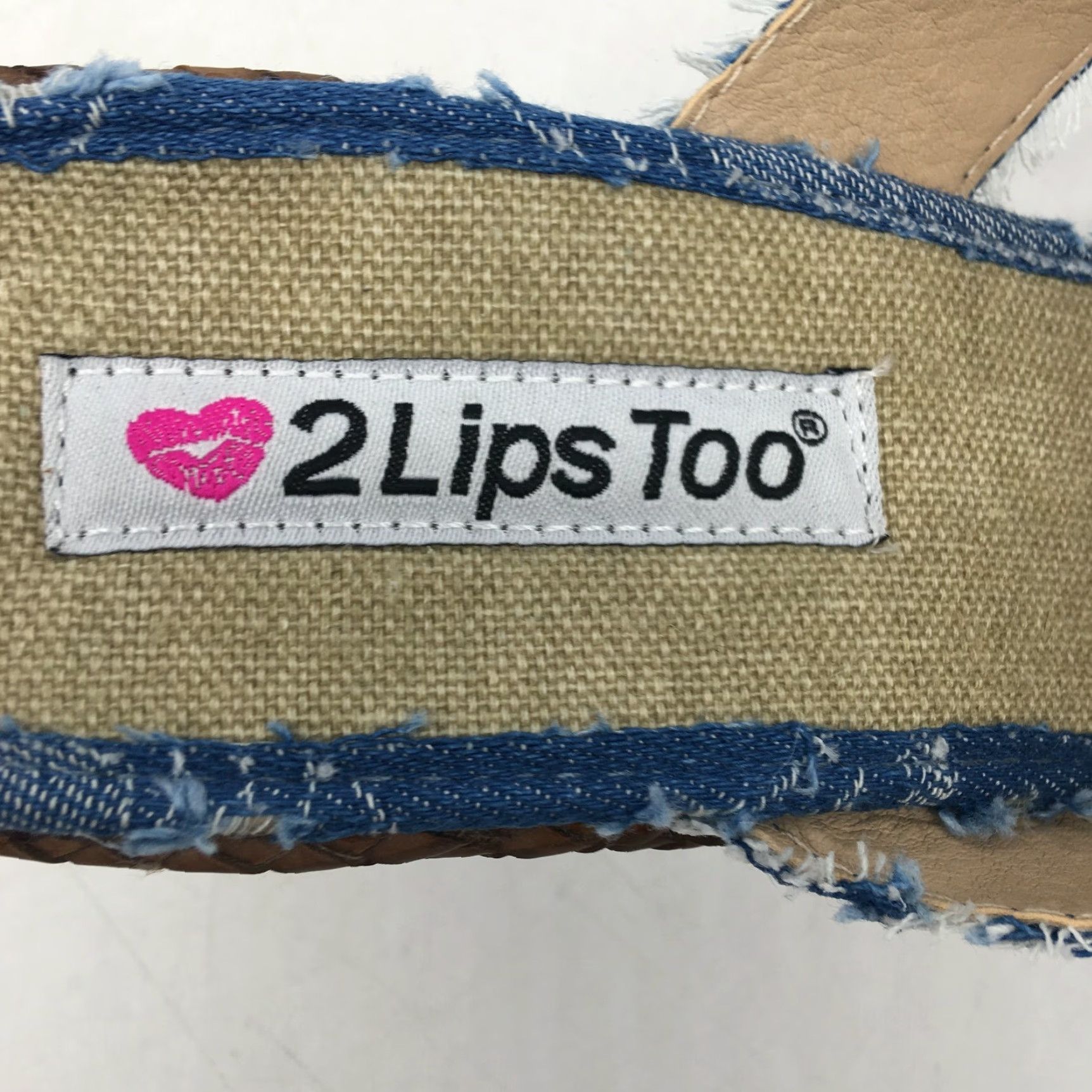 Vintage 2 Lips Too Womens Too Wisk Wedge Heel Slip On Casual Blue Sandals 11M Size US 11 / IT 41 - 6 Thumbnail