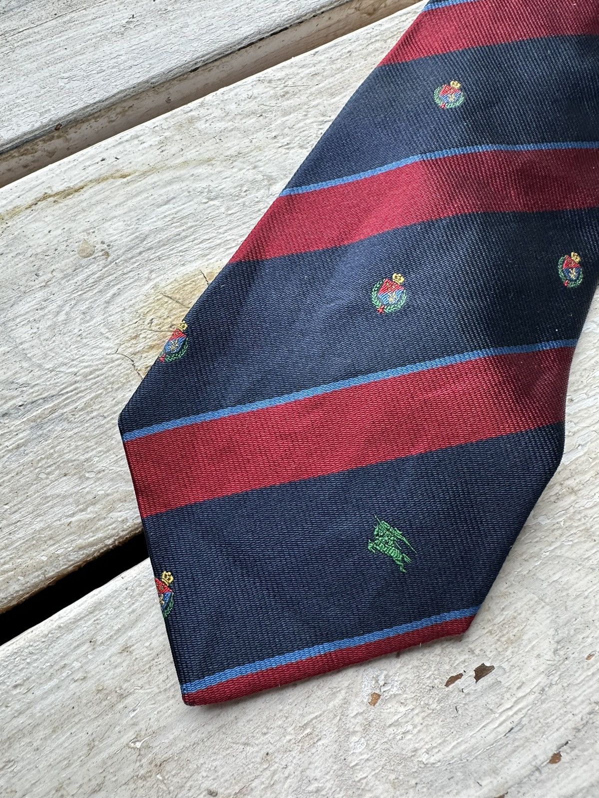 Burberry × Vintage 🚨Vintage 90s Burberrys Embroidered LOGO tie monogram RARE Size ONE SIZE - 8 Thumbnail