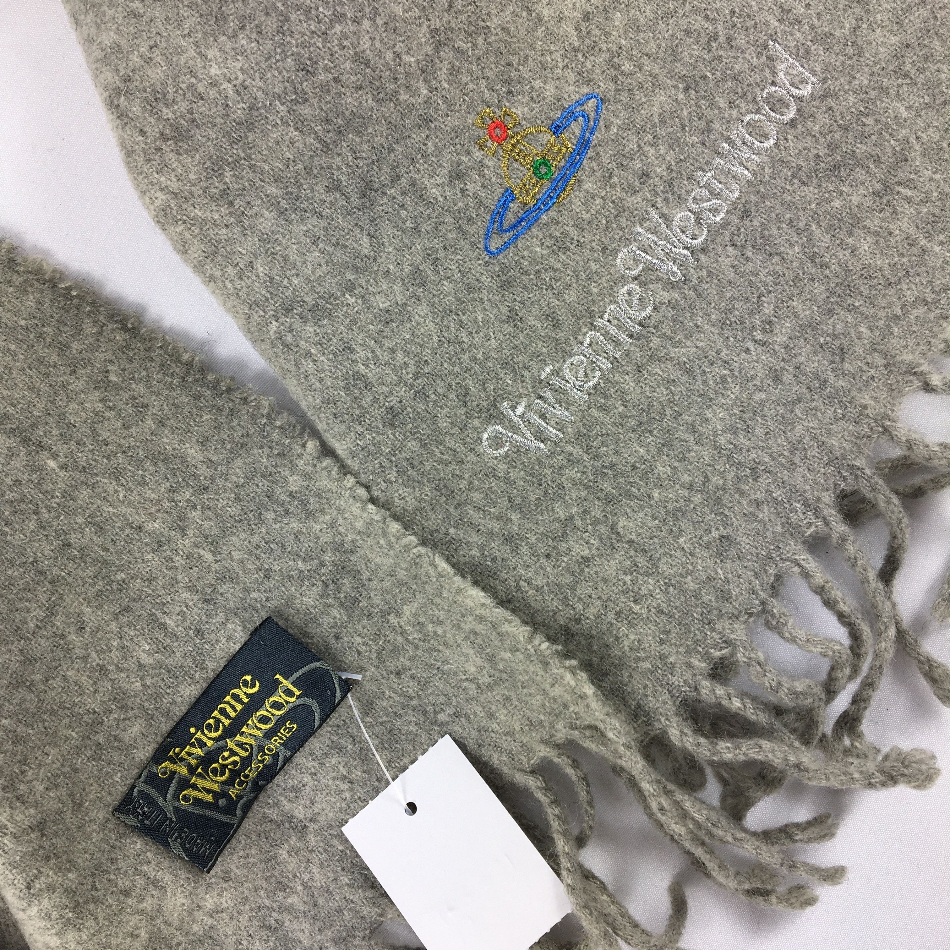Vintage × Vivienne Westwood Vintage Vivienne Westwood Scarf Muffler Orbs Wool Scarves Size ONE SIZE - 4 Thumbnail