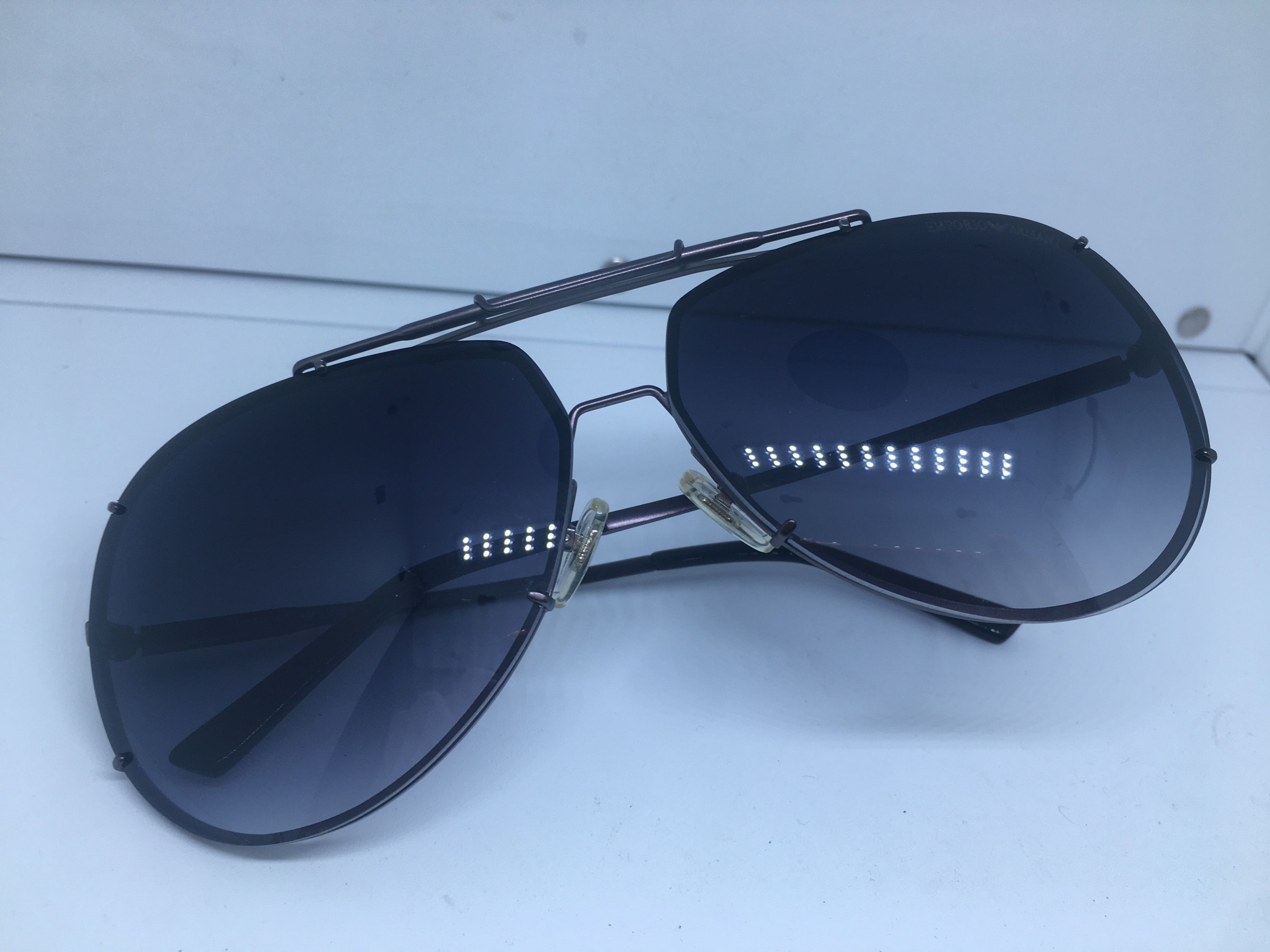 Emporio Armani Vintage Emporio Armani EA9885 Aviator Sunglasses Frame Pilot Size ONE SIZE - 7 Thumbnail