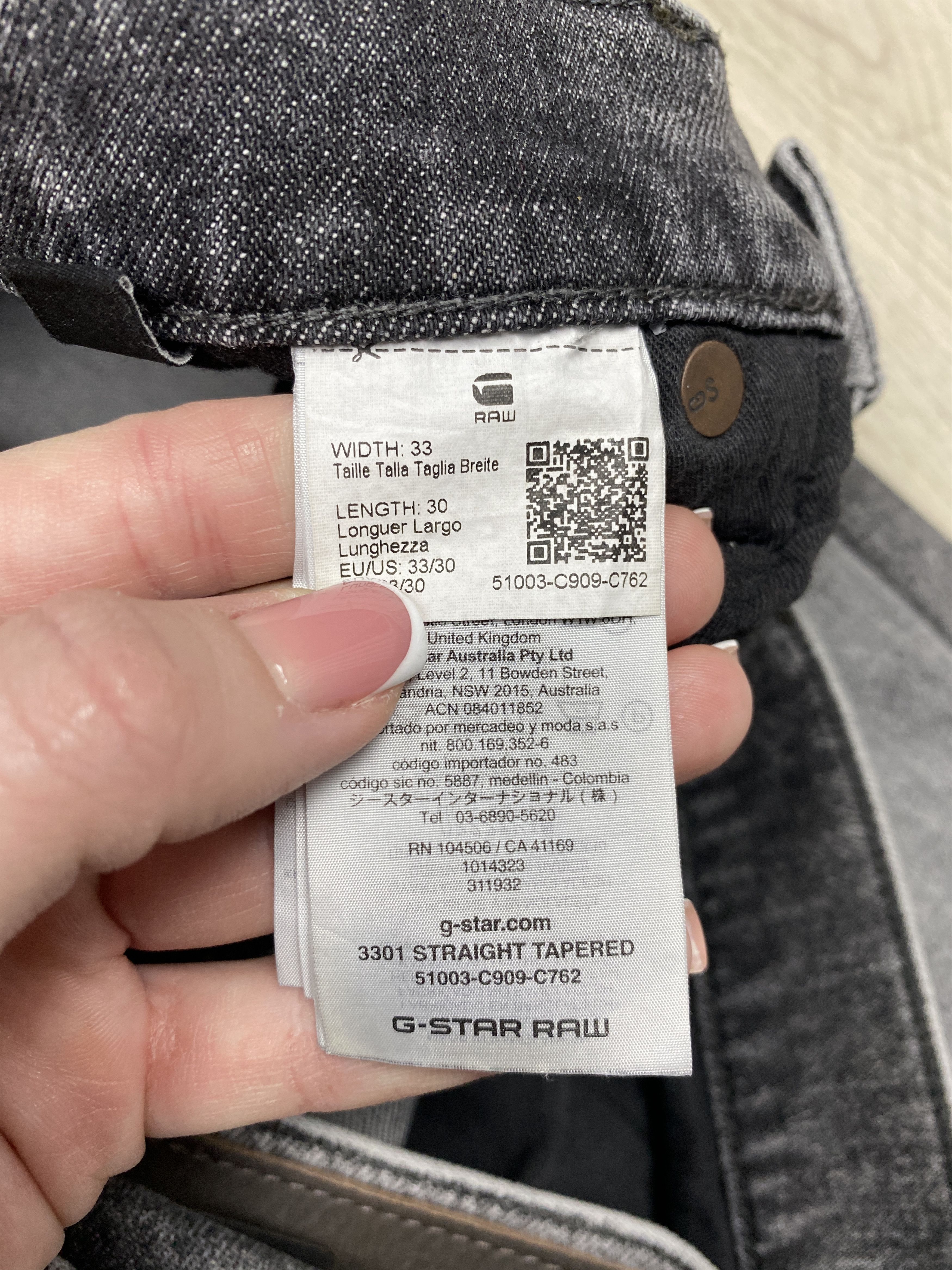 G-Star G Star Raw Mens Straight Tapered Denim Pants Jeans Size US 33 - 4 Thumbnail