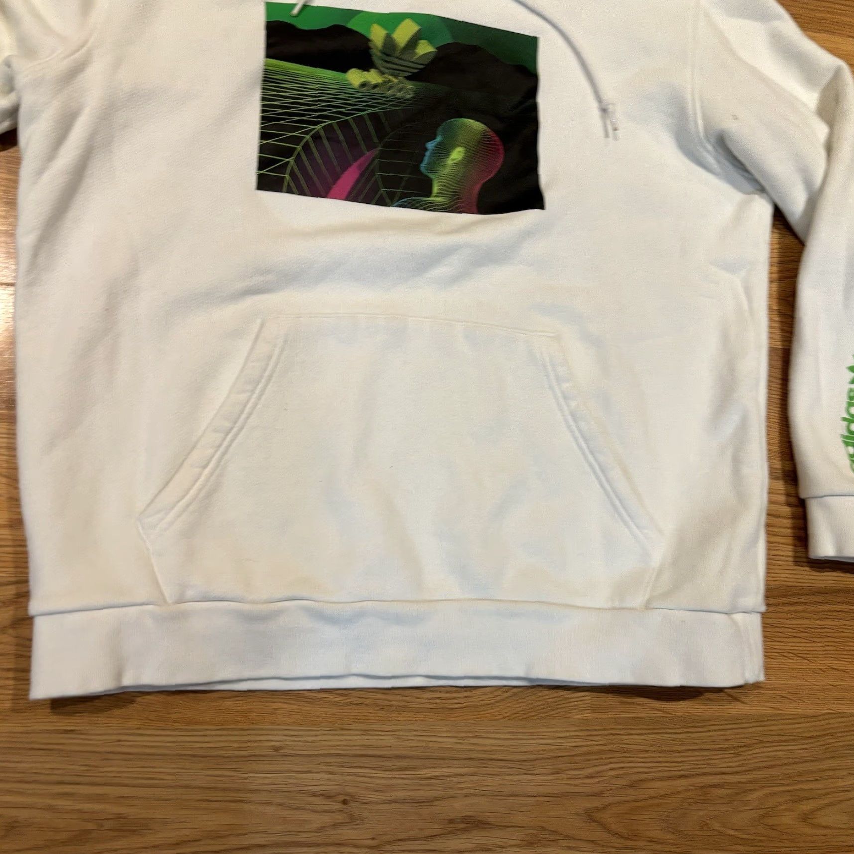 Vintage Adidas Originals 3D Graphic Sweatshirt Hoodie White Green Men’s Size Large Size US L / EU 52-54 / 3 - 4 Thumbnail