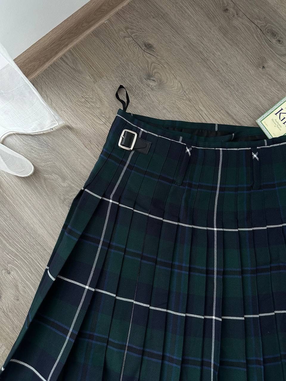 Vintage Vintage Scottish Highland Woven Green Cell Skirt Kilt Size 30" / US 8 / IT 44 - 10 Thumbnail