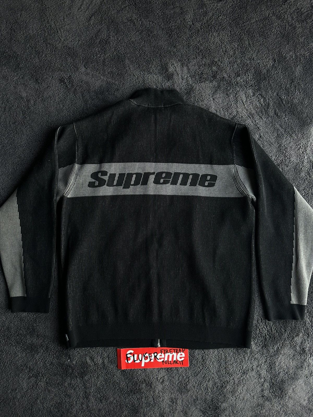 Supreme Supreme 2-Tone Ribbed Zip Up Sweater Black Grey Size US L / EU 52-54 / 3 - 1 Thumbnail