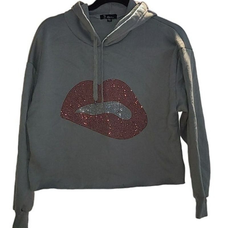Rainbow Army Green Kiss Lips Hoodie Sweatshirt Set by Rainbow Size L Size 34" / US 12 / IT 48 - 2 Thumbnail
