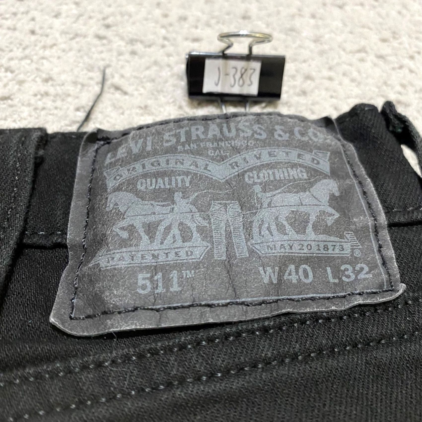 Levi's Levi's 511 Jeans Slim Mens 40x32 Black Denim Dark Wash Straight Mid Rise 5-Pocket Logo Stretch Size US 40 / EU 56 - 3 Thumbnail