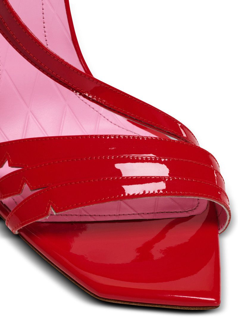 Balmain o1s1wg111225 Eden 95mm Patent Leather Sandals in Red Size US 10 / IT 40 - 5 Thumbnail