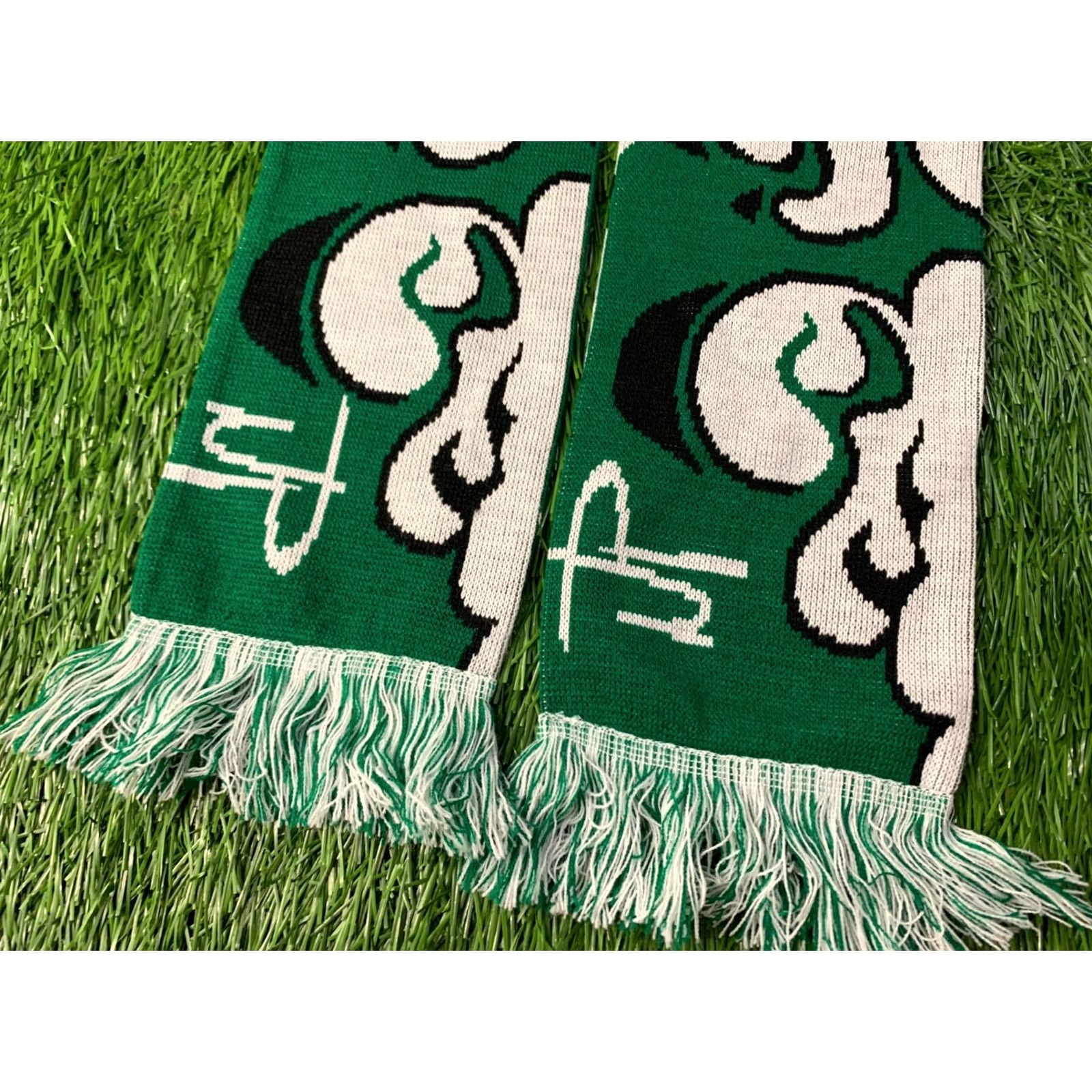 Vintage Official Product Scarf Men One Size White Green TIROLER VERSICHERUNG AUSTRIA Casual Scarf Pattern Solid Size ONE SIZE - 4 Thumbnail