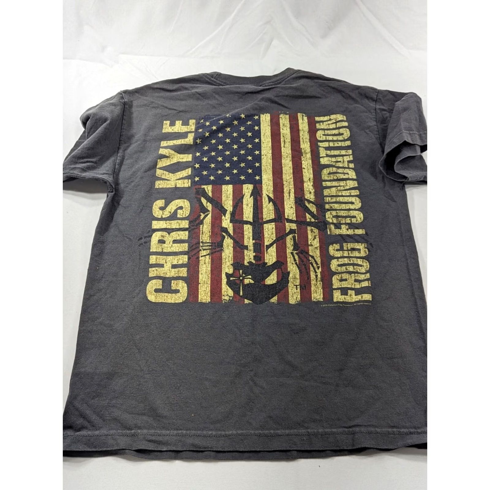 Vintage AllStyle Chris Kyle Frog Foundation Shirt Graphic Tee Navy Seals Skull Gray Crew Neck Short Sleeve Mens S Size US S / EU 44-46 / 1 - 7 Thumbnail