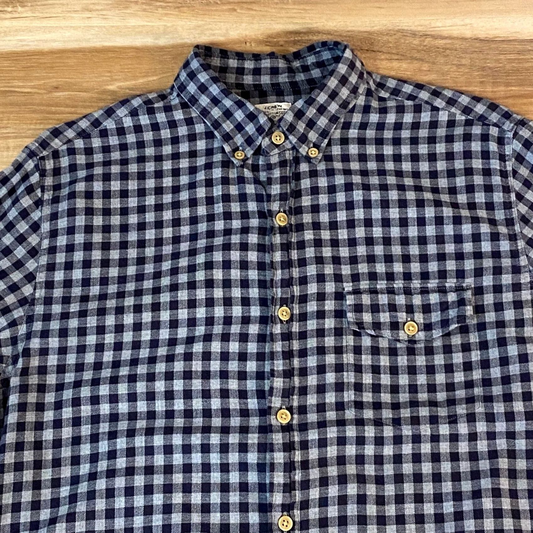 J.Crew J.Crew Work Shirt Mens Button-Down Plaid Twill Long Sleeve Casual Medium Gray Size US M / EU 48-50 / 2 - 2 Thumbnail