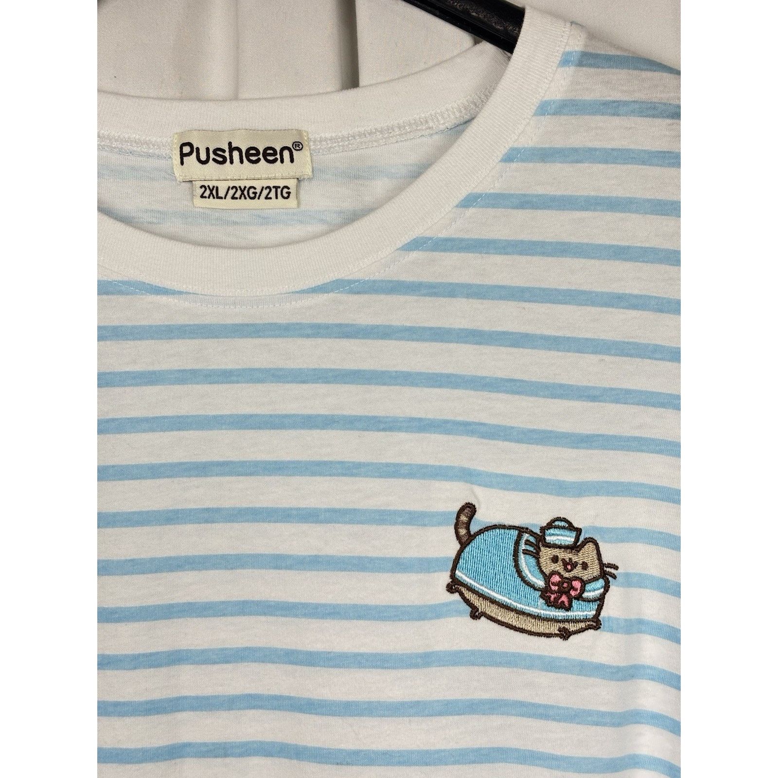 Unknown London Pusheen Sailor Long Sleeve Blue Striped Shirt Cat Size 2XL Size XXL / US 16-18 / IT 52-54 - 2 Thumbnail