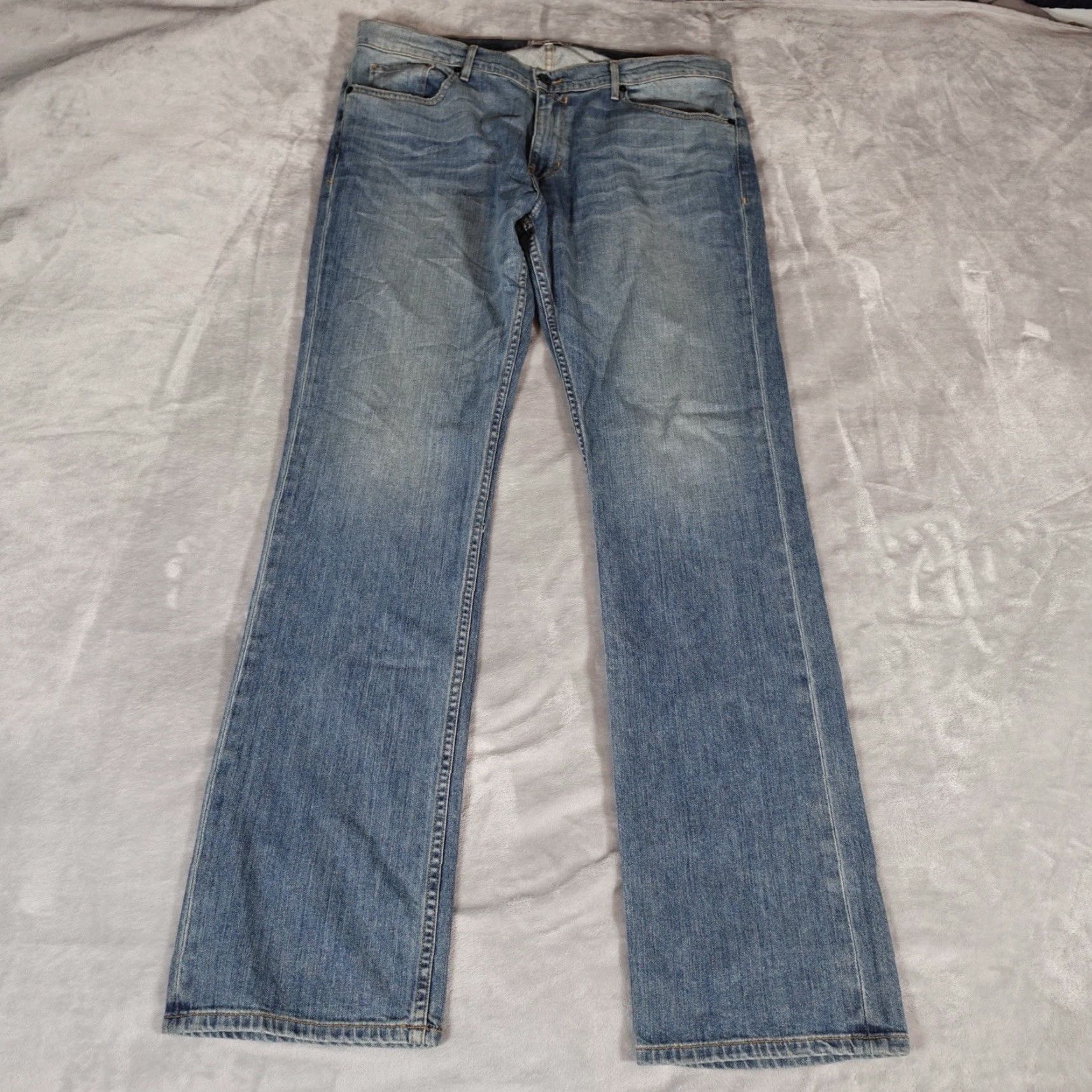 Paige Paige Jeans Mens Regular 38x34 Straight Fit Denim Blue 5-Pocket Stretch USA Made Gene Country Theme USA Waist 38 Inseam 34 Button Zip Size US 38 / EU 54 - 4 Thumbnail