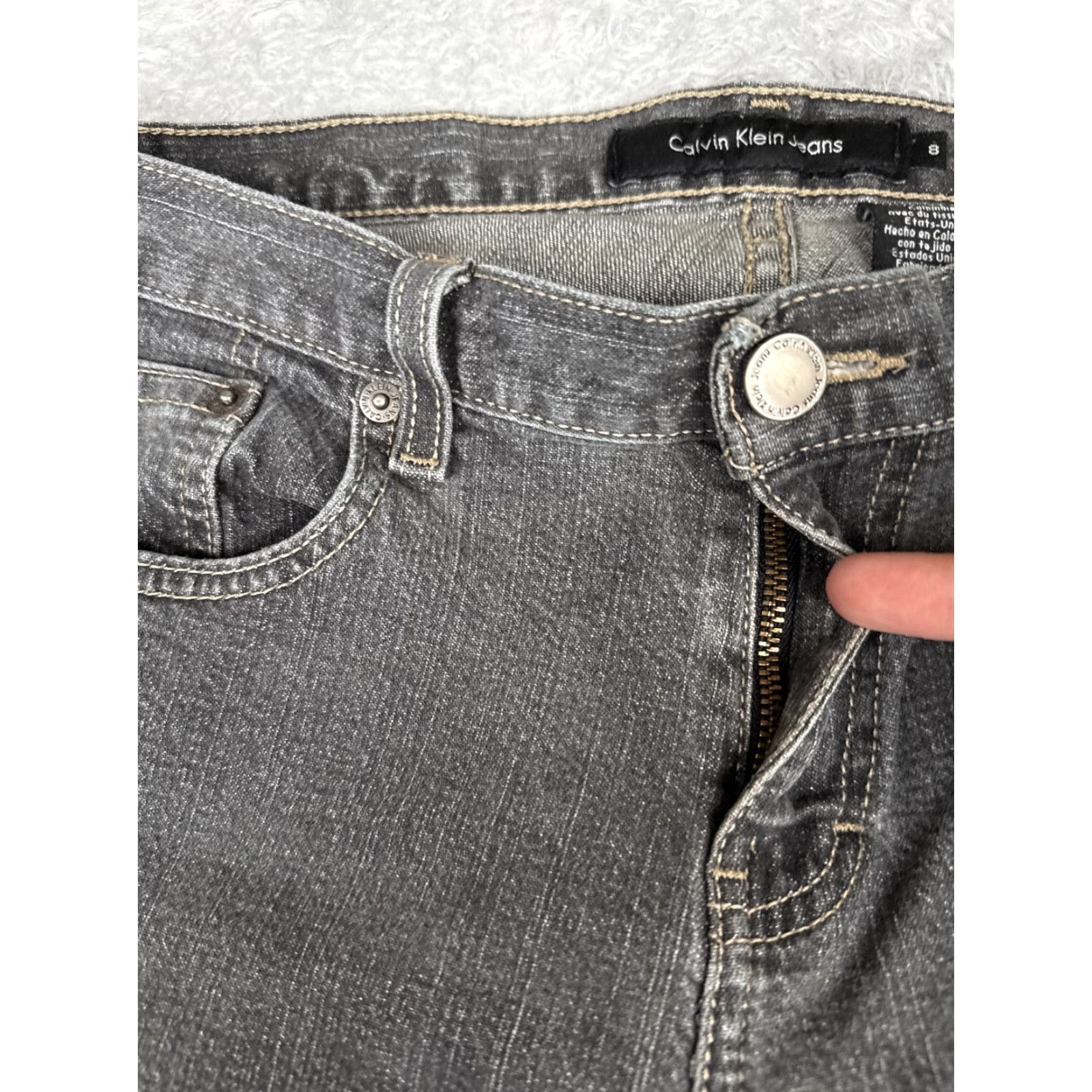 Calvin Klein Calvin Klein Jeans Womens 8 Flare Jeans Gray Charcoal Wash Mid Rise Denim 30x31 Jeans Flared 90s Womens Size 30" / US 8 / IT 44 - 5 Thumbnail