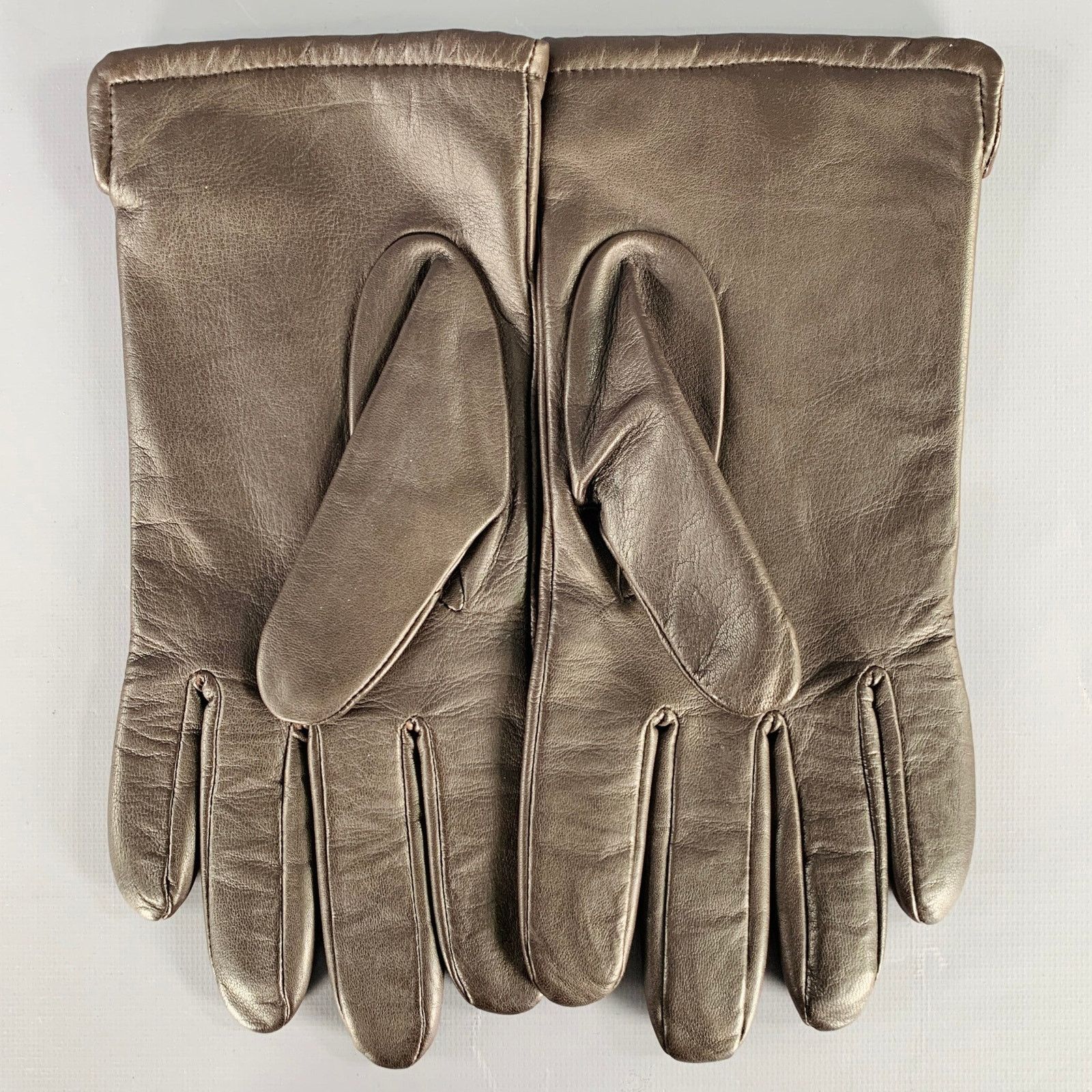 Vintage VINTAGE Size L Dark Brown Leather Gloves Size ONE SIZE - 2 Thumbnail