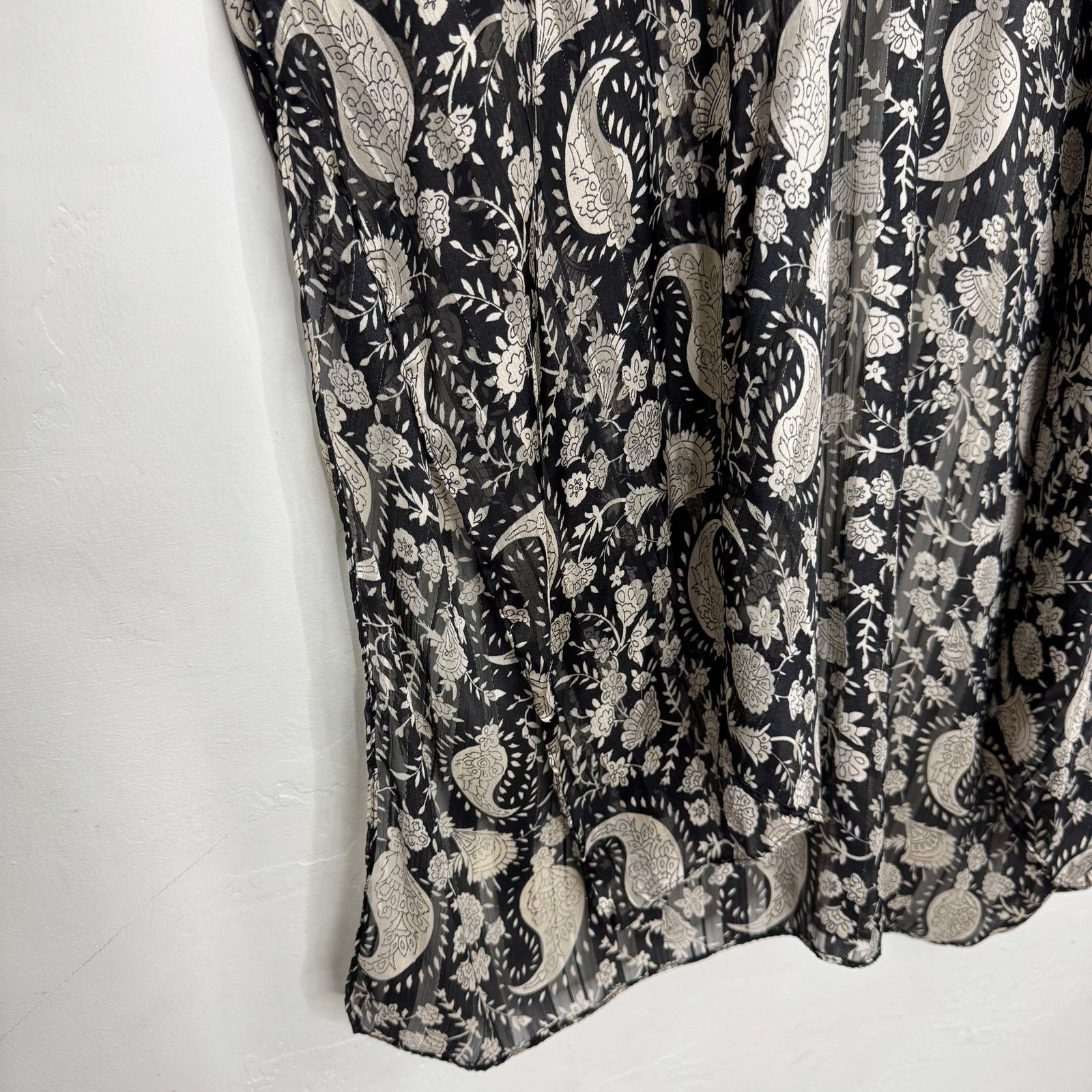 Other Ardene Black & White Cream Paisley Short Sleeve Kimono Duste Size ONE SIZE - 5 Thumbnail