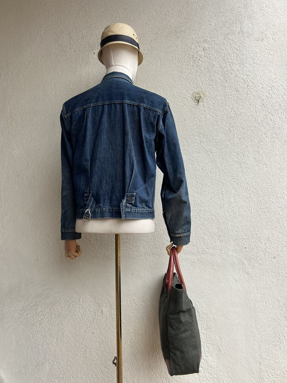 Canvas Vintage Hinomoto Japan Hard Canvas Leather Tote Bag Size ONE SIZE - 5 Thumbnail