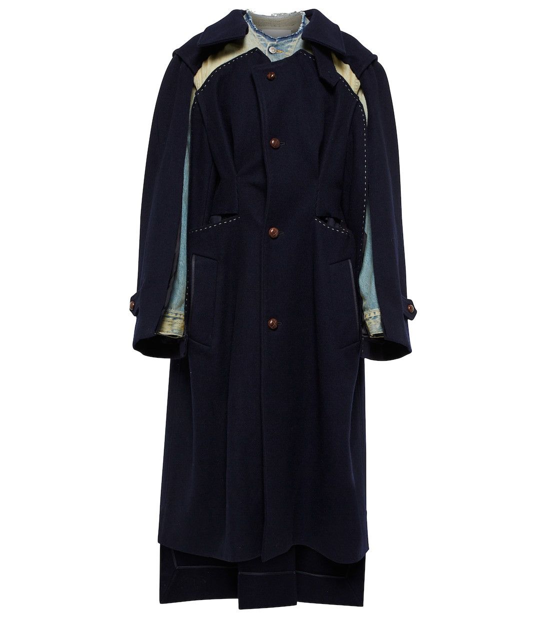 Maison Margiela Margiela deconstructed coat jacket cape denim wool womens 38 Size XS / US 0-2 / IT 36-38 - 3 Thumbnail