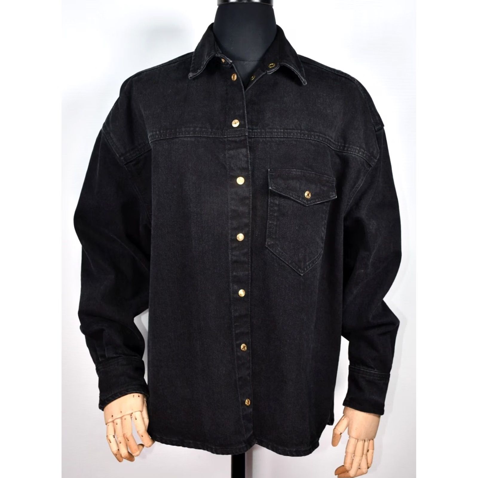 Tom Wood Tom Wood Shirt Jacket Denim Oversized Loose Fit Size S Womens Black Cotton Logo? Size S / US 4 / IT 40 - 2 Thumbnail