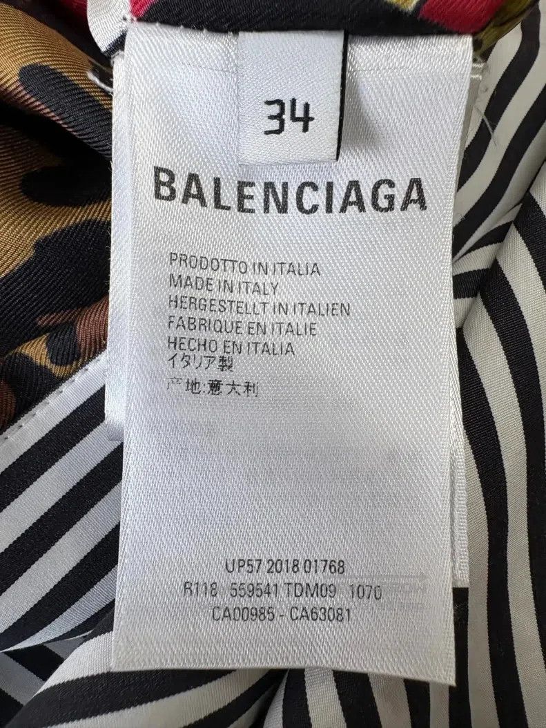 Balenciaga Balenciaga Black and White Striped Silk Shirt Dress Size XXS / US 00 / IT 34 - 7 Thumbnail