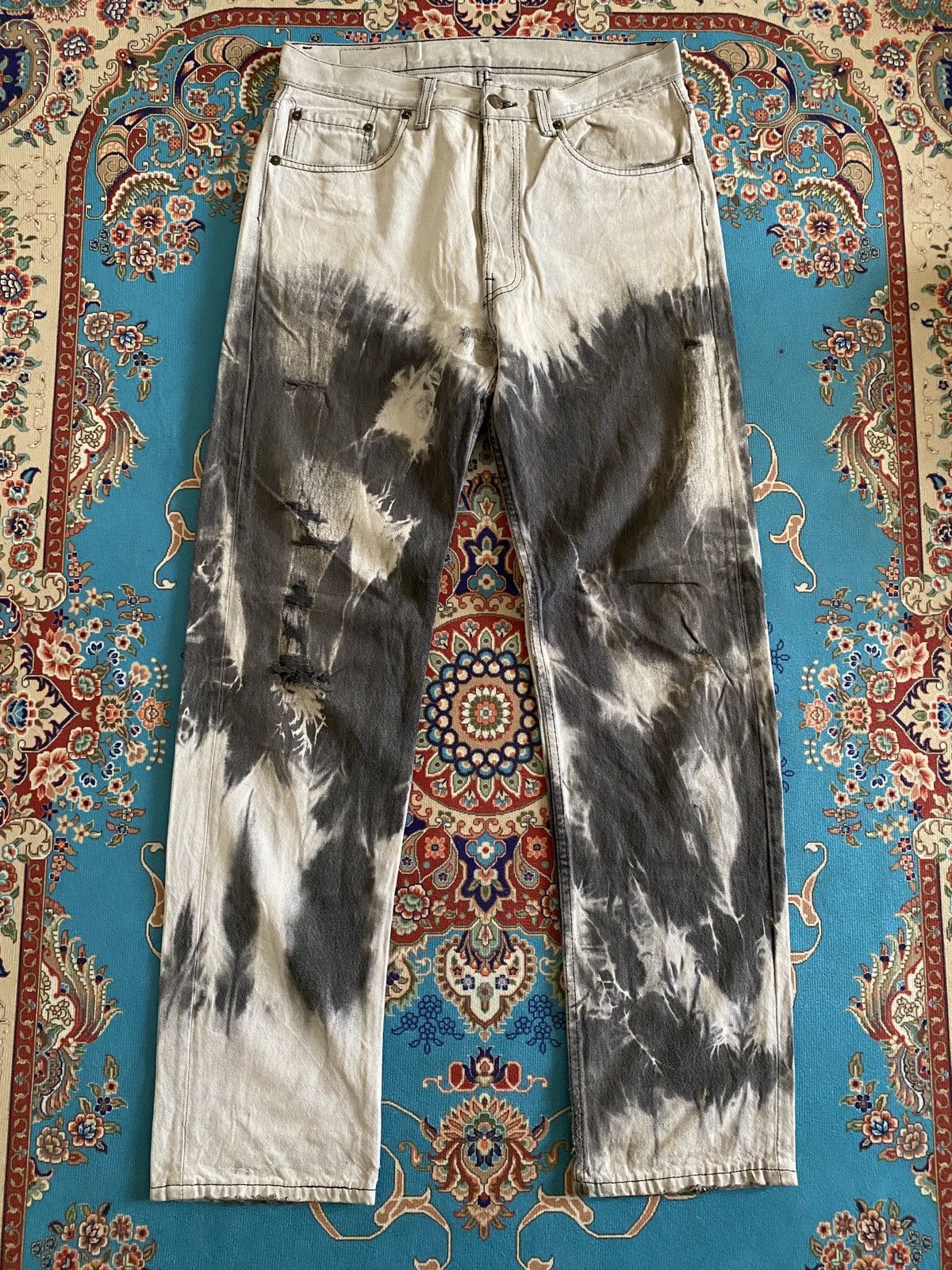 Levi's Vintage Levi’s 501 Distressed Acid Wash Denim Size US 30 / EU 46 - 2 Thumbnail