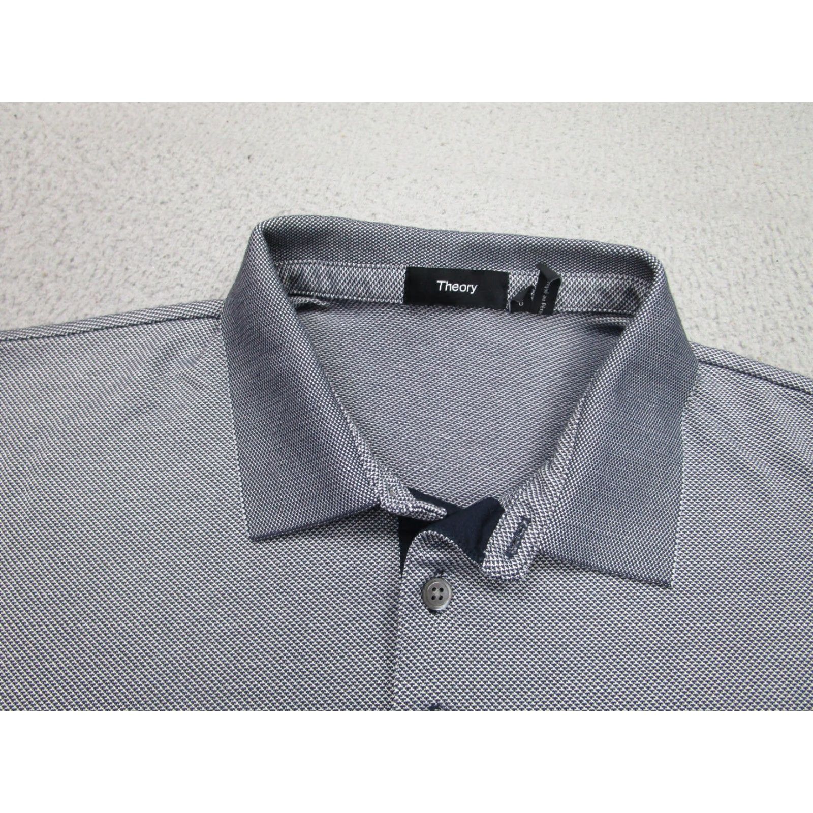Theory Theory Polo Shirt Mens Large Gray Micro Jacquard Knit Golf Size US L / EU 52-54 / 3 - 3 Thumbnail
