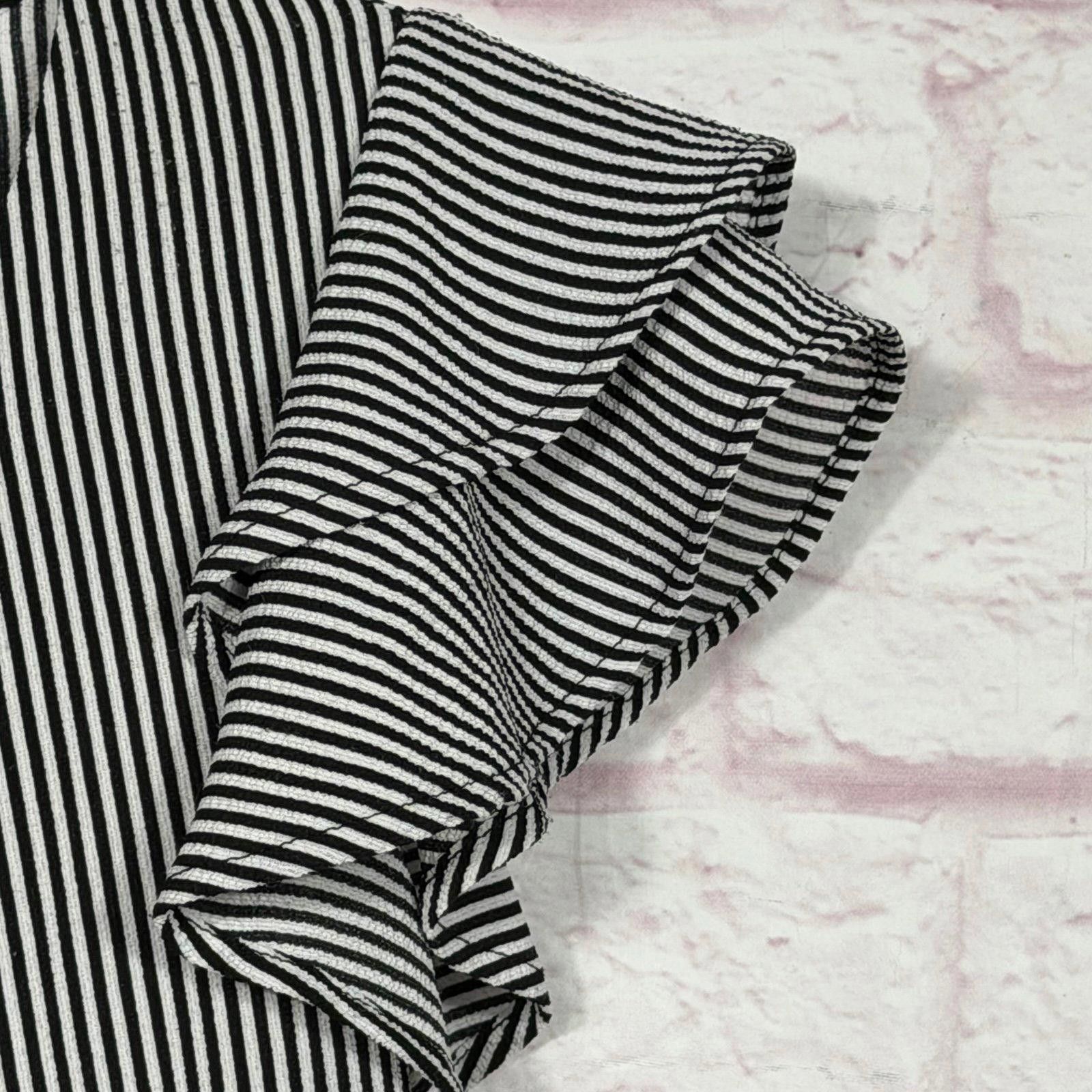 Other Monteau Large Black and White Striped Peplum Top Size L / US 10 / IT 46 - 4 Thumbnail