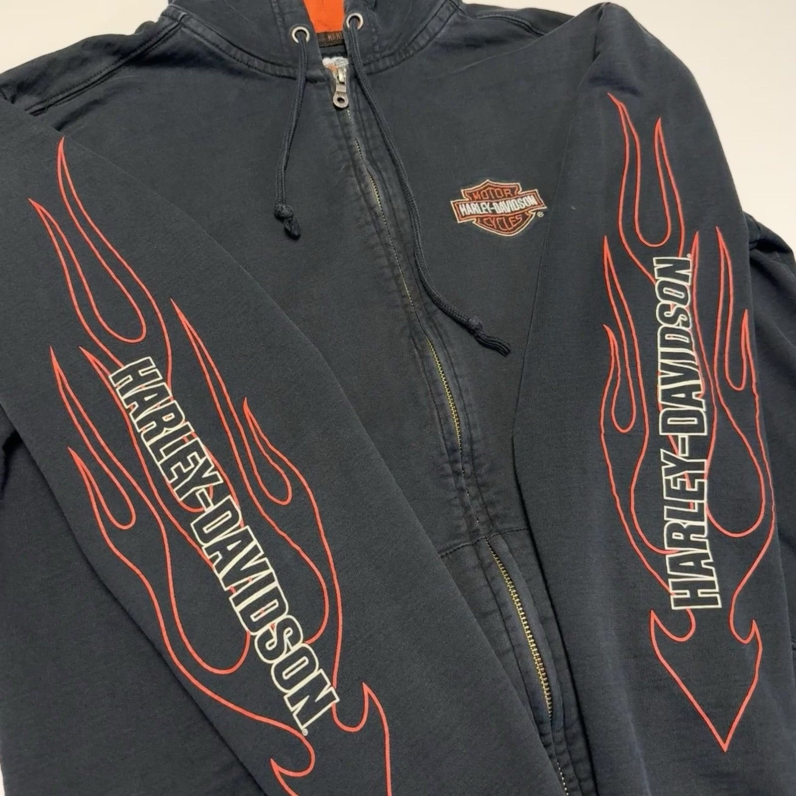 Harley Davidson Harley Davidson Hoodie Sweatshirt Mens Large Black Flame Sle Size US L / EU 52-54 / 3 - 3 Thumbnail
