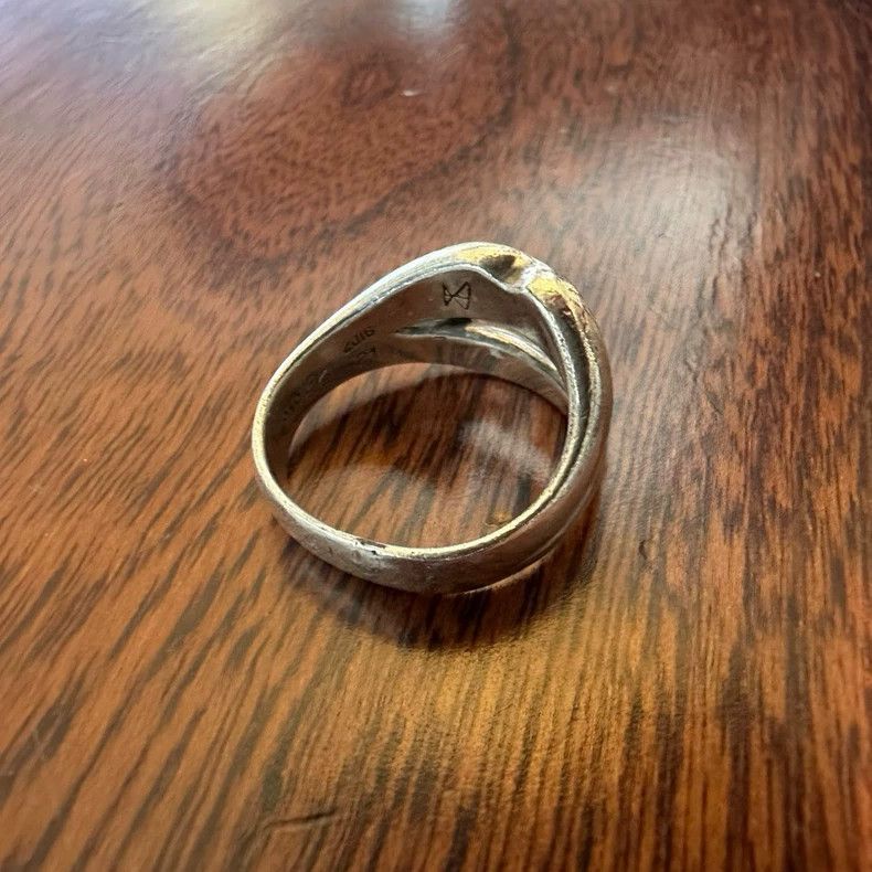 Yohji Yamamoto Silver Twisted Design Ring Size ONE SIZE - 2 Thumbnail