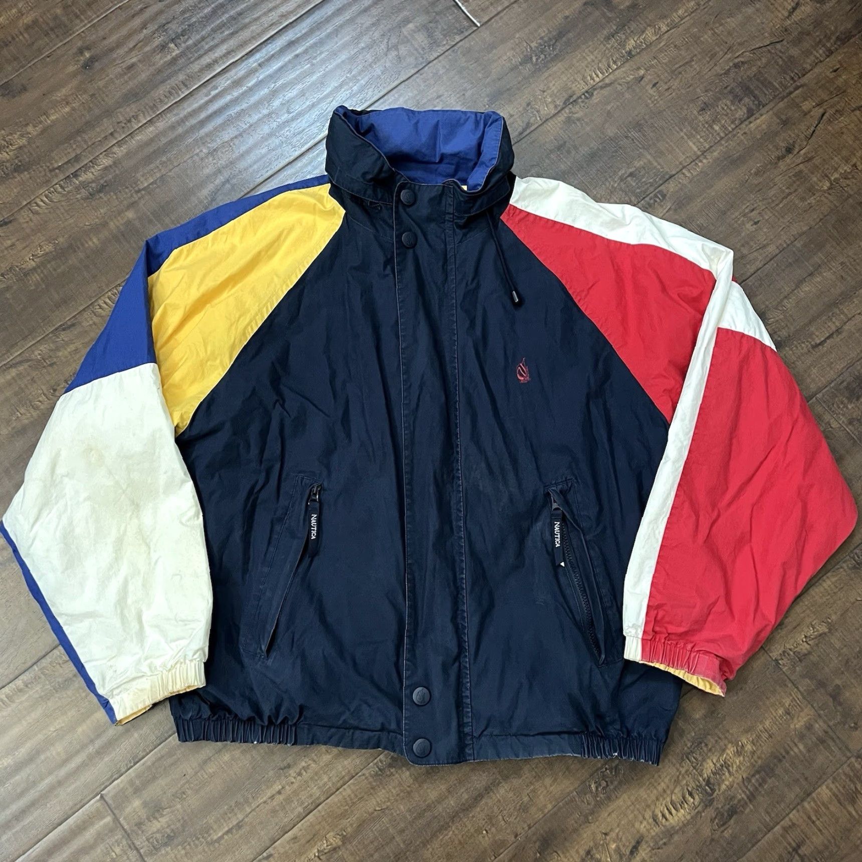 VINTAGE Nautica Windbreaker Jacket Mens XL Reversible Sailing