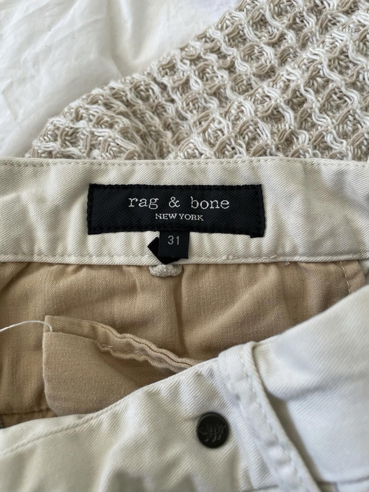Rag & Bone Rag & Bone White Pleated Cotton Chino Pants 31 Men Size US 31 - 3 Thumbnail