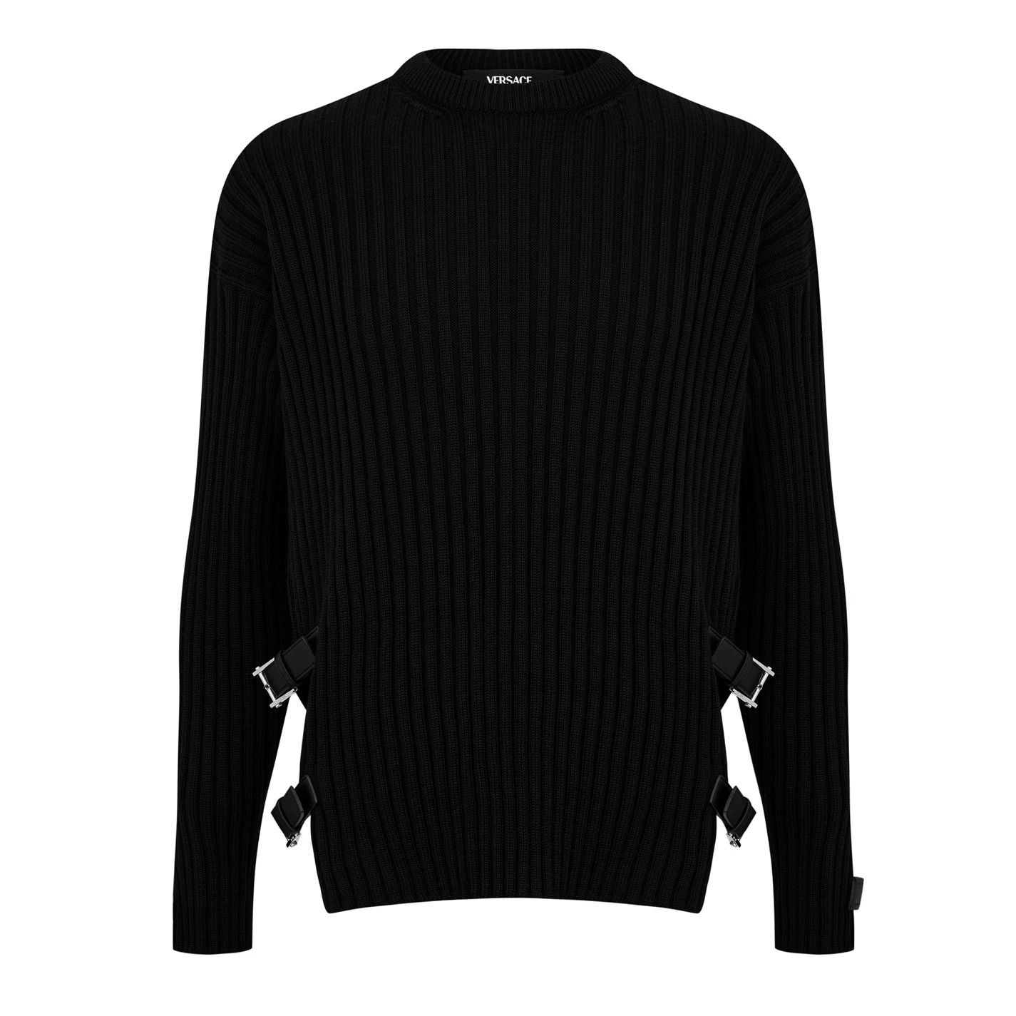 Versace o1g2r1mq0824 Buckles Knit Jumper in Black Size US S / EU 44-46 / 1 - 1 Thumbnail