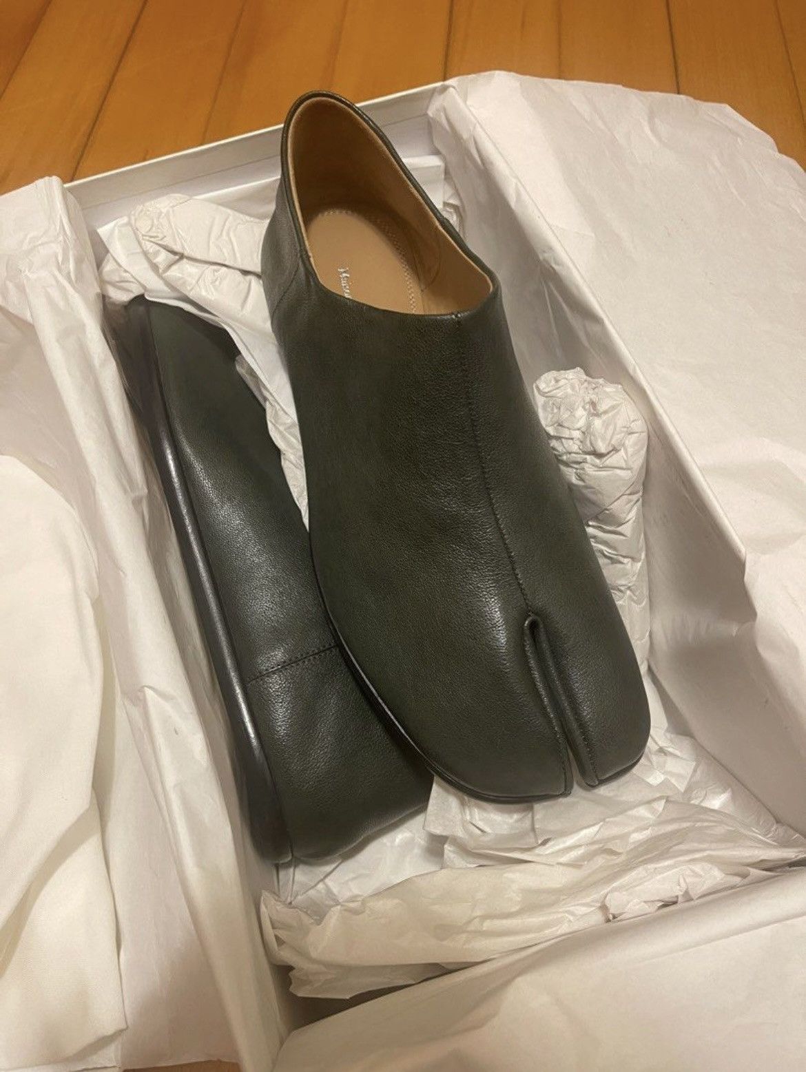 image of Maison Margiela Tabi Man Dark Green Loafers - 42, Men's (Size 9)