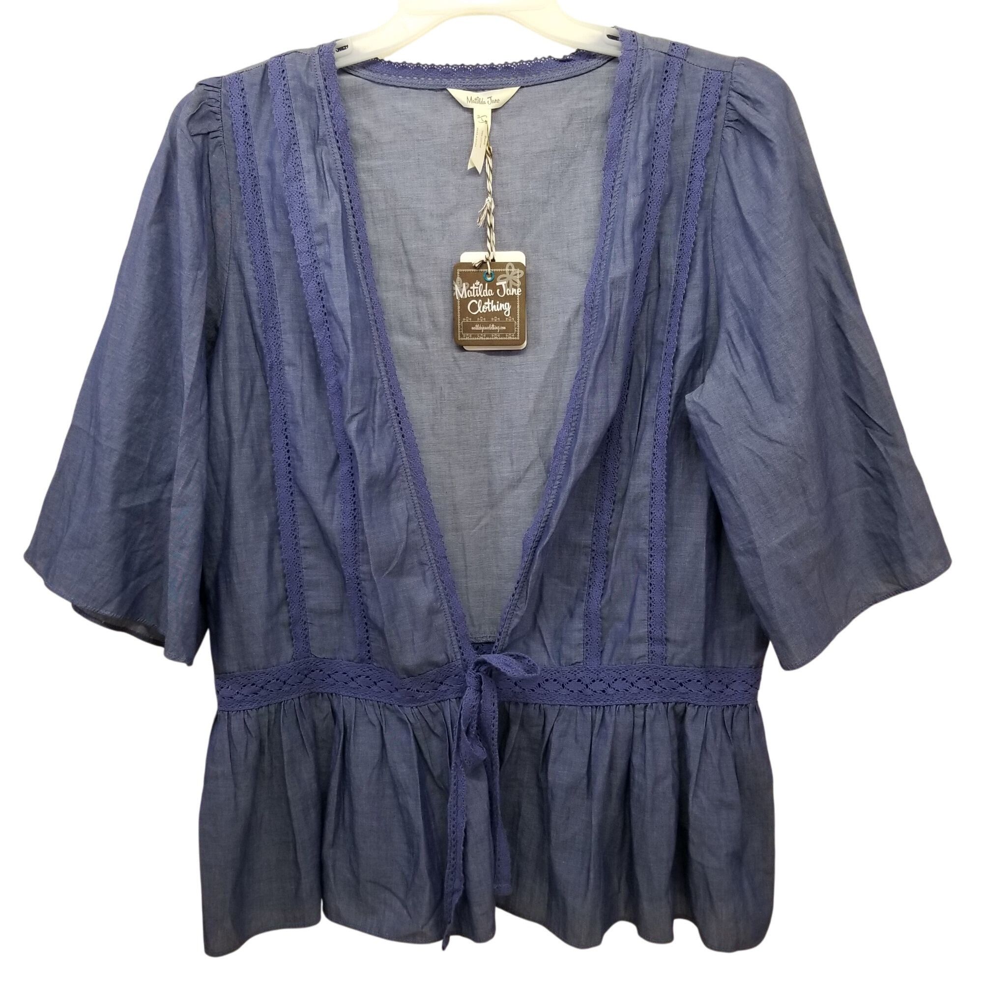 Other Matilda Jane Hour by Hour Chambray Blue Jacket L Spring Summ Size L / US 10 / IT 46 - 2 Thumbnail
